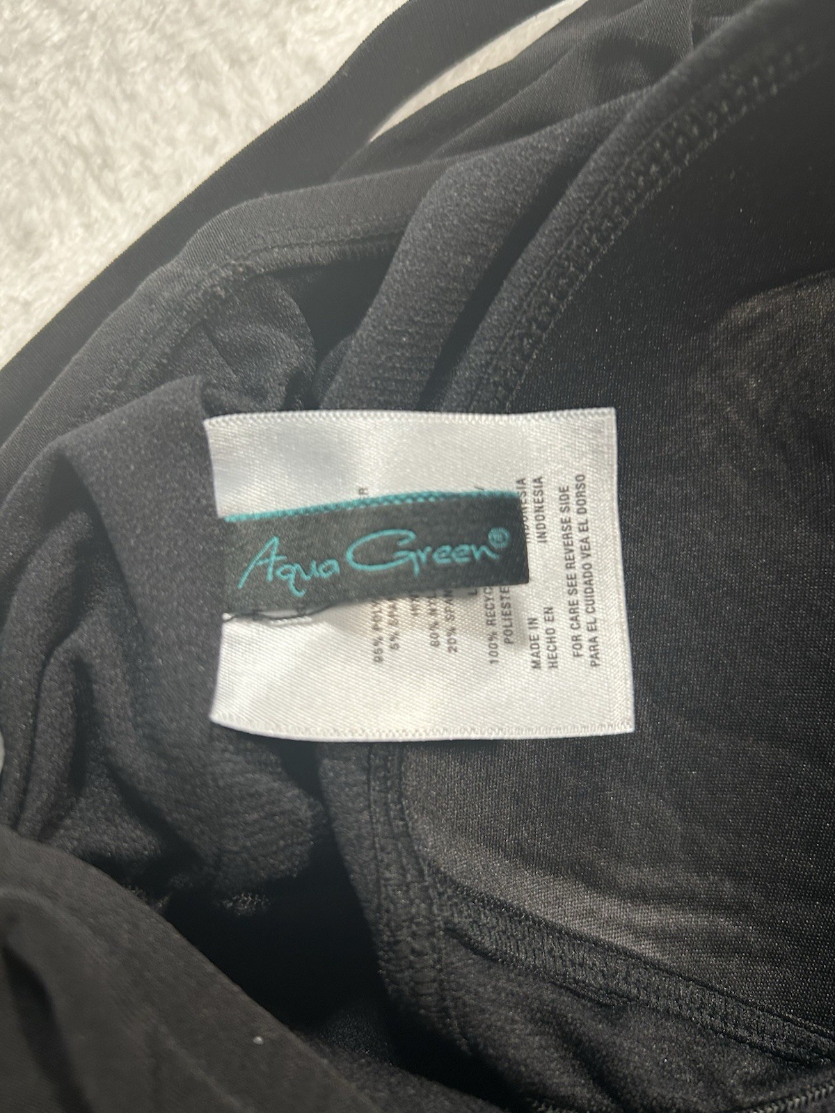 Aqua Green Women’s Black Swim Romper Size 16 Pockets Swimming Summer