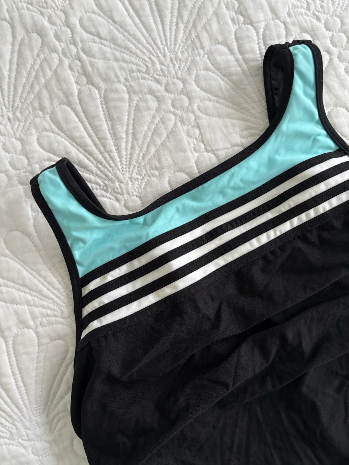 NEW!Women’s 18W MIRACLESUIT Bathing Suit by Swim Shaper Black/Aqua/White Has Tag