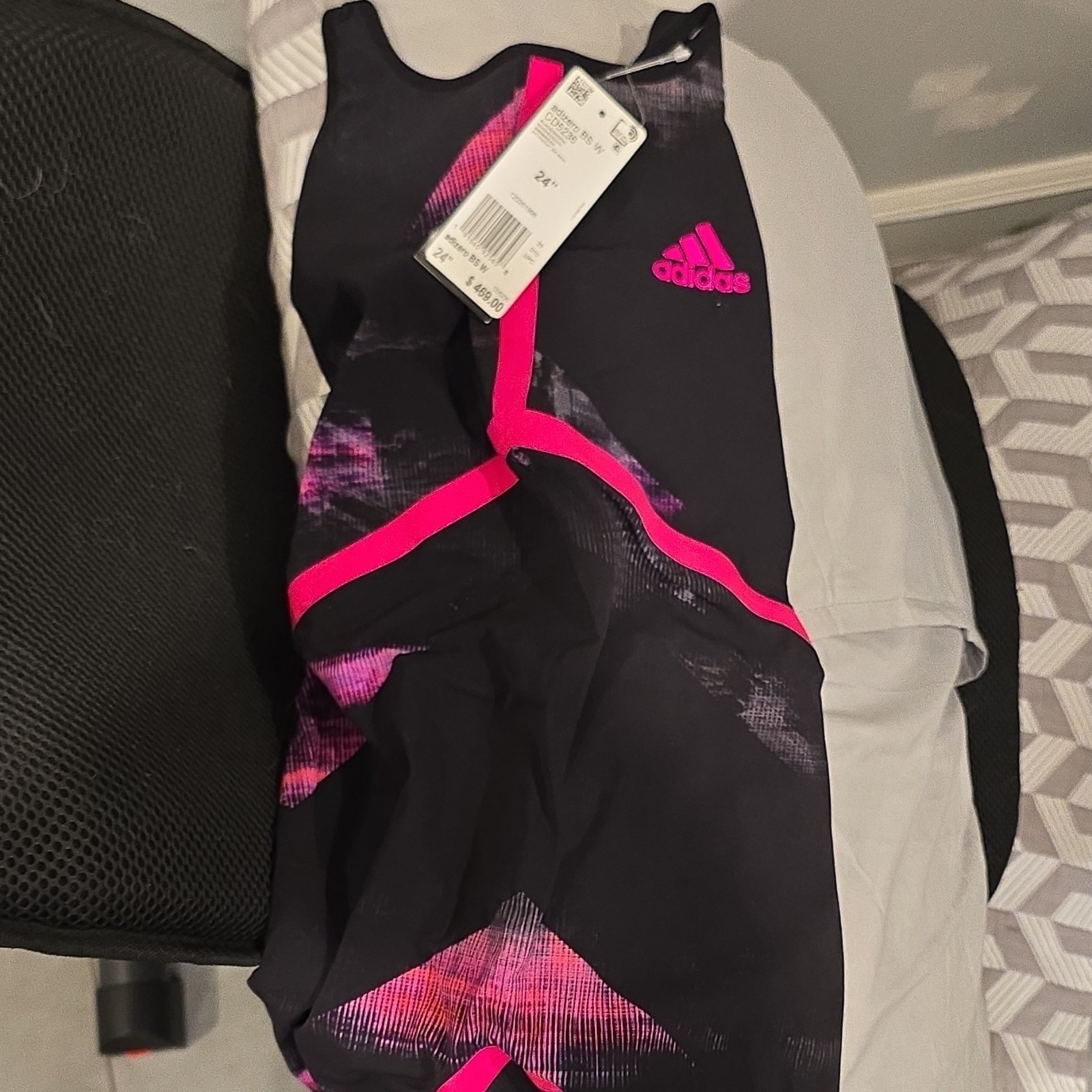 adidas adizero Women’s Competitive Swimwear One Piece Black Pink FINA Size 24
