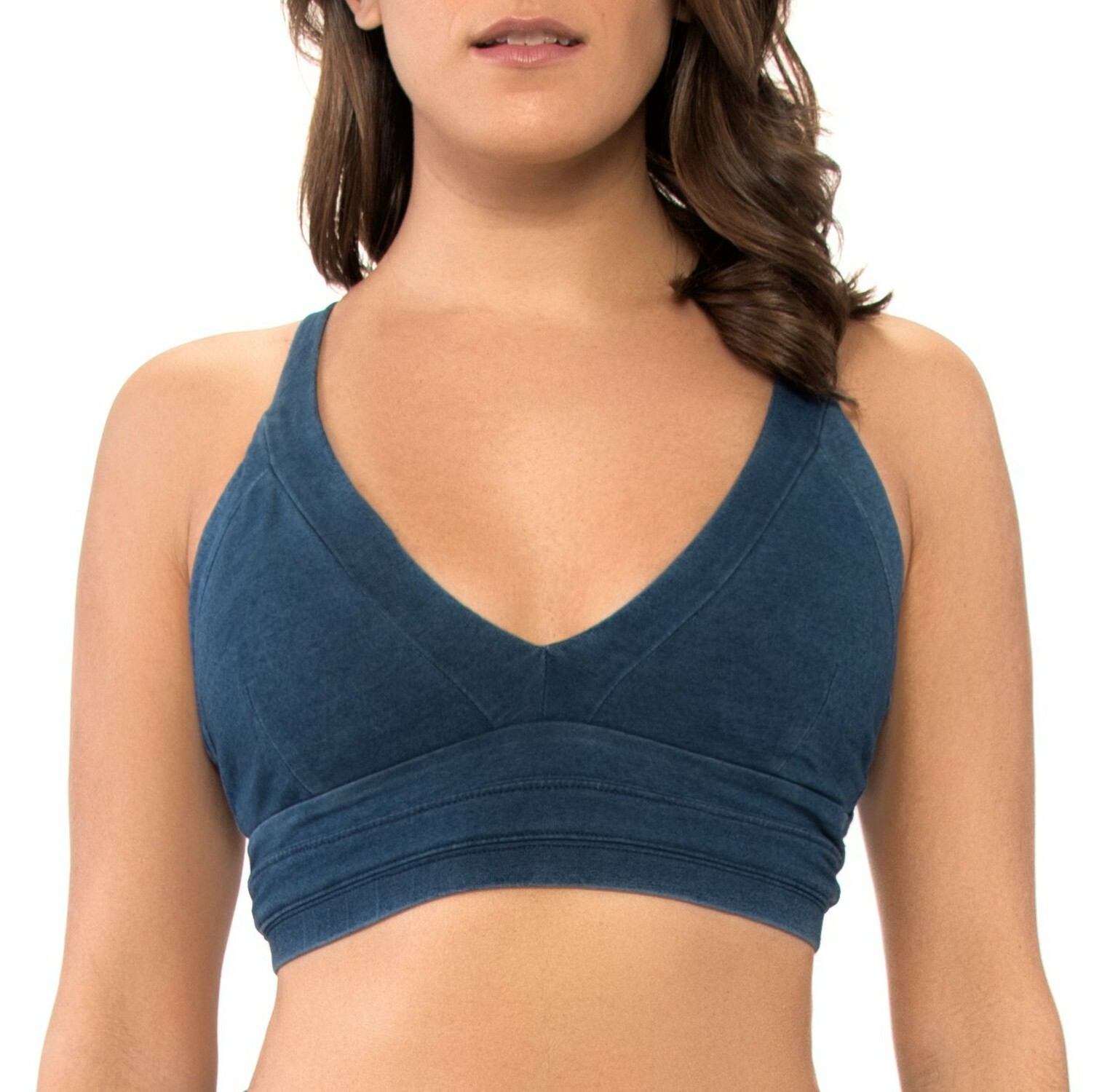 Body Glove Women’s Swift Cross Back Sports Bra, Denim, X-Large