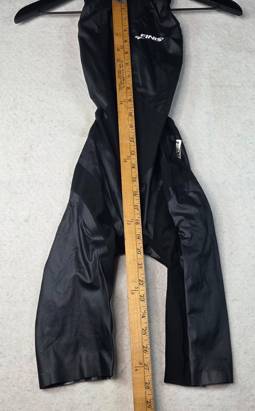 FINIS Size 28 Black Kneeskin Racing Swimsuit Competition Swimwear Women