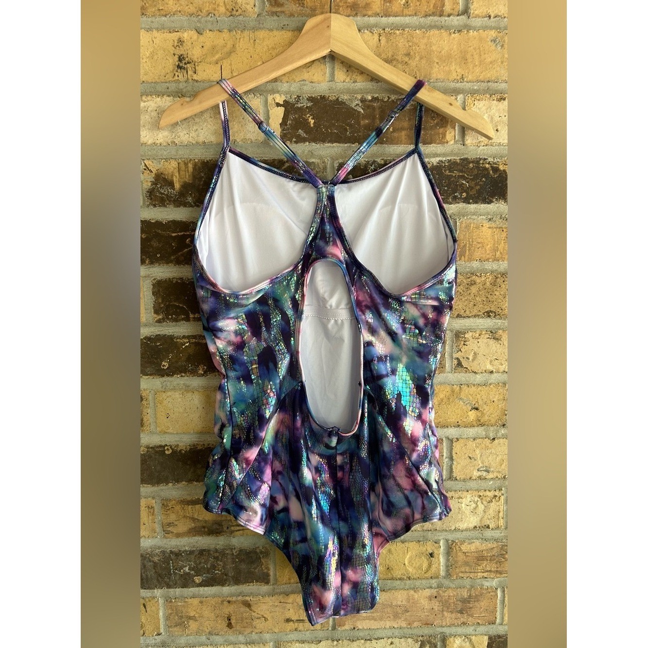 2XL Watercolor Scale Mermaid One Piece Swimsuit
