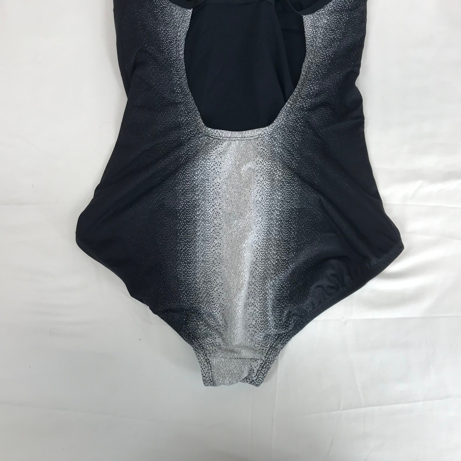 Nike Womens One Piece Swimsuit Black Silver Ombre Gradient Athletic Training