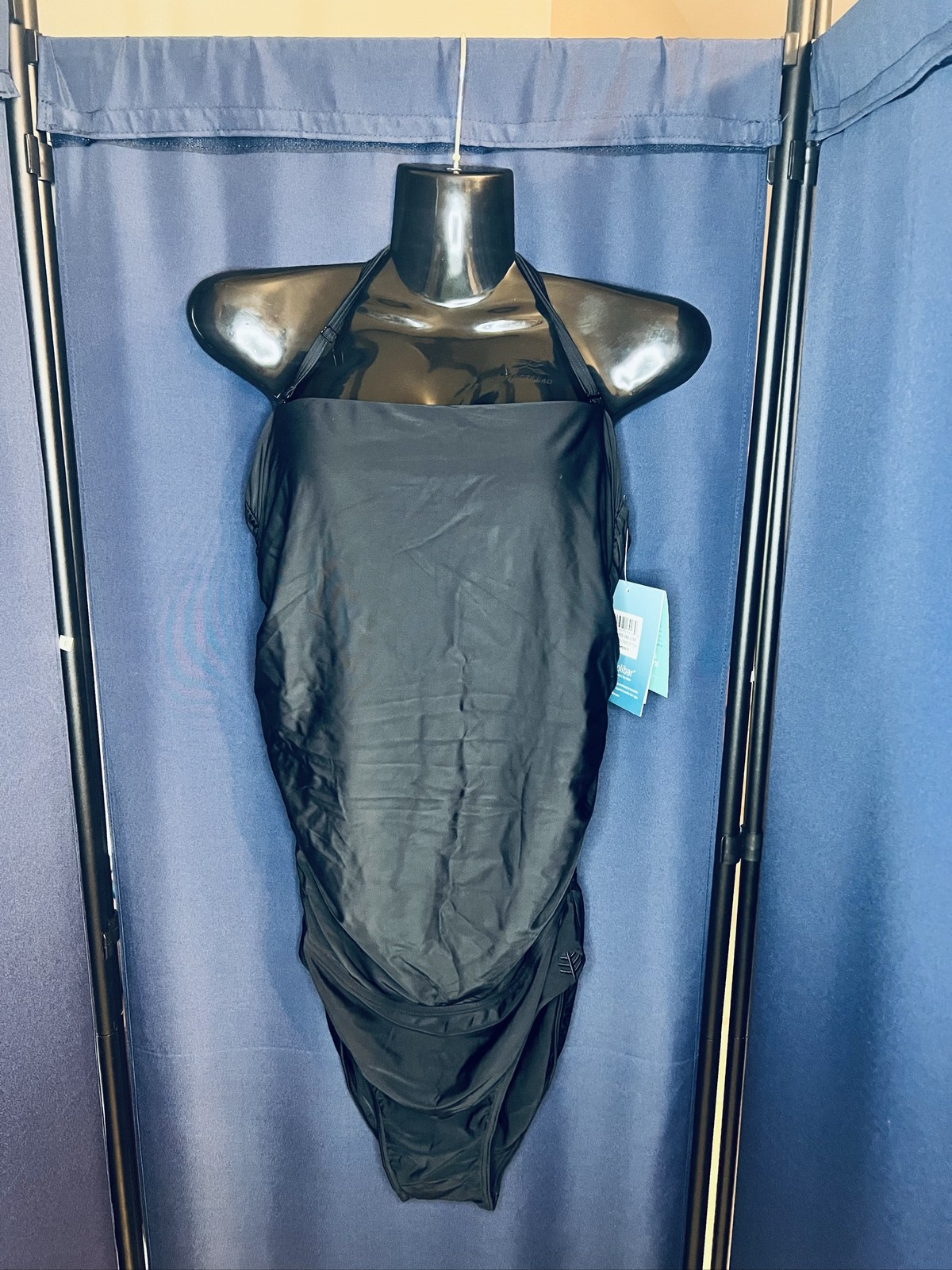 Coolibar 3 in 1 Black Halter swimsuit UPF 50+ Womens