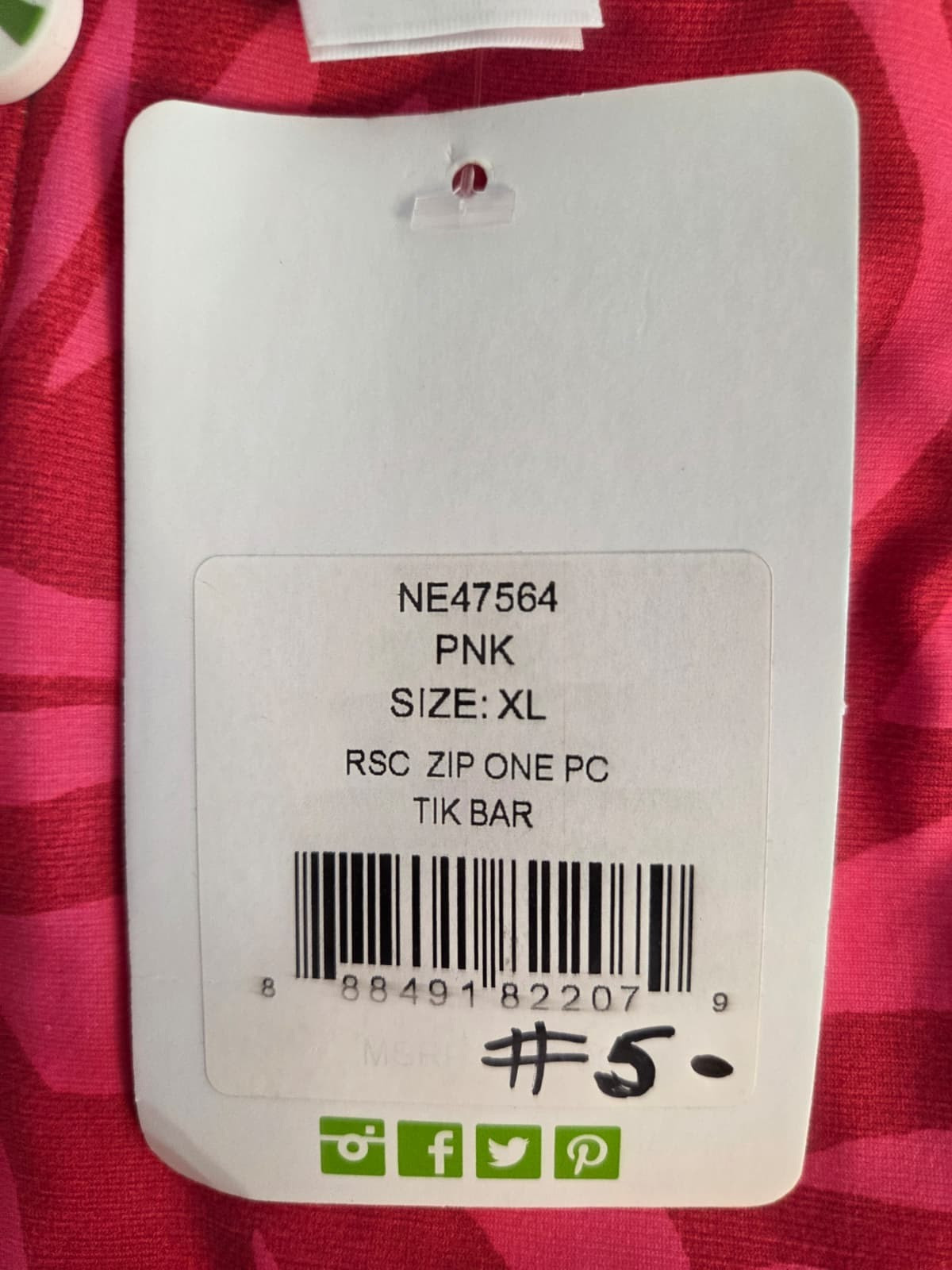 Next By Athena Long Sleeve Zip One Piece Swimsuit Scuba Suit Size XL Pink Tiki