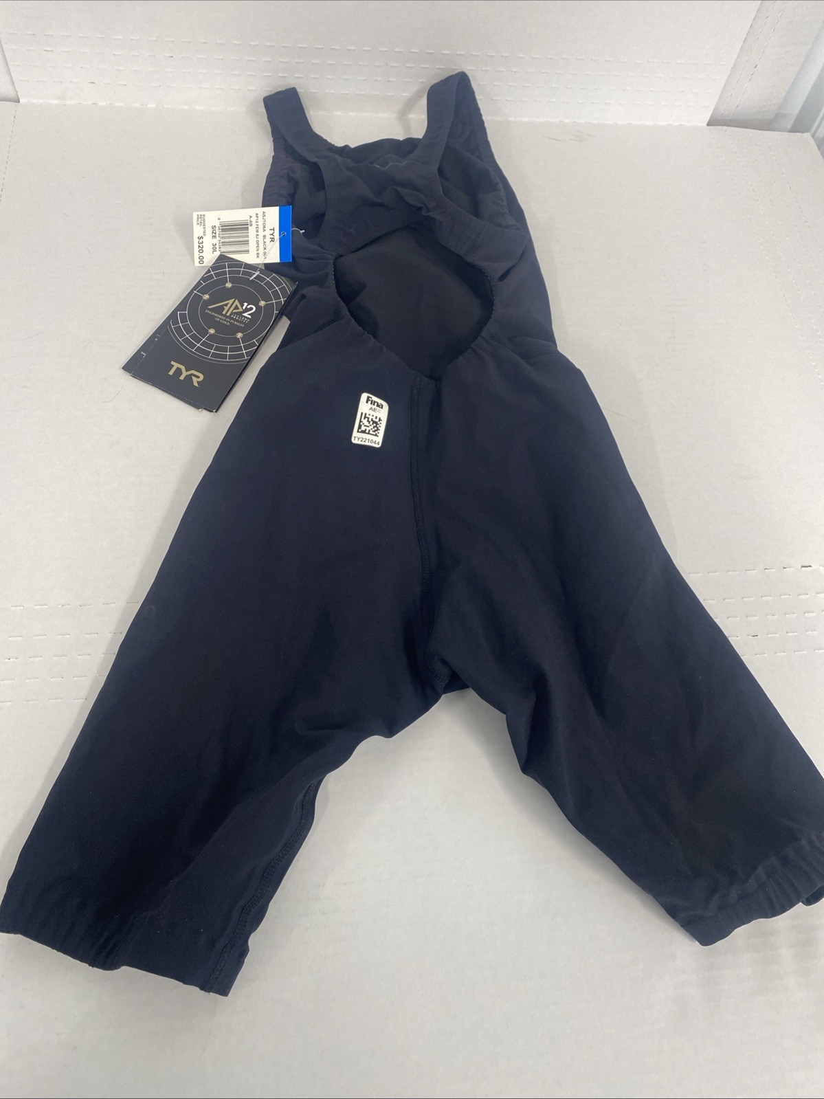 TYR competition swim suit ASJTO6A BLACK AP12 FEM SJ OPEN BK 30L NEW $320 B8
