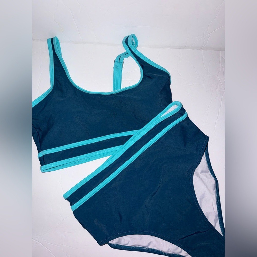 BMJL New/NWT Women’s High Waisted Hunter Green & Mint Green Bikini size Small