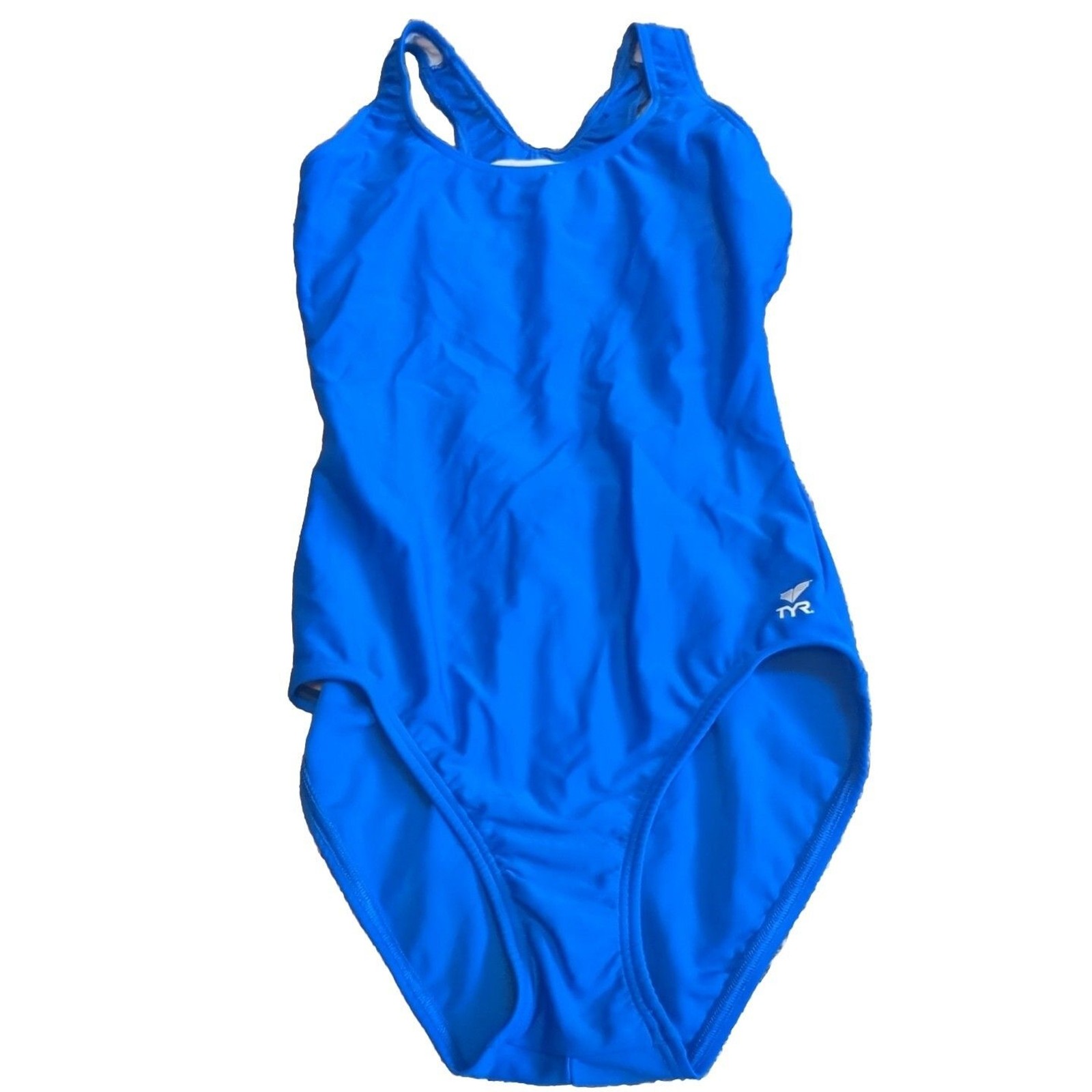 TYR Thresher Swimsuit Womens Size 8 Blue Nylon Made In Italy Racerback NWOT