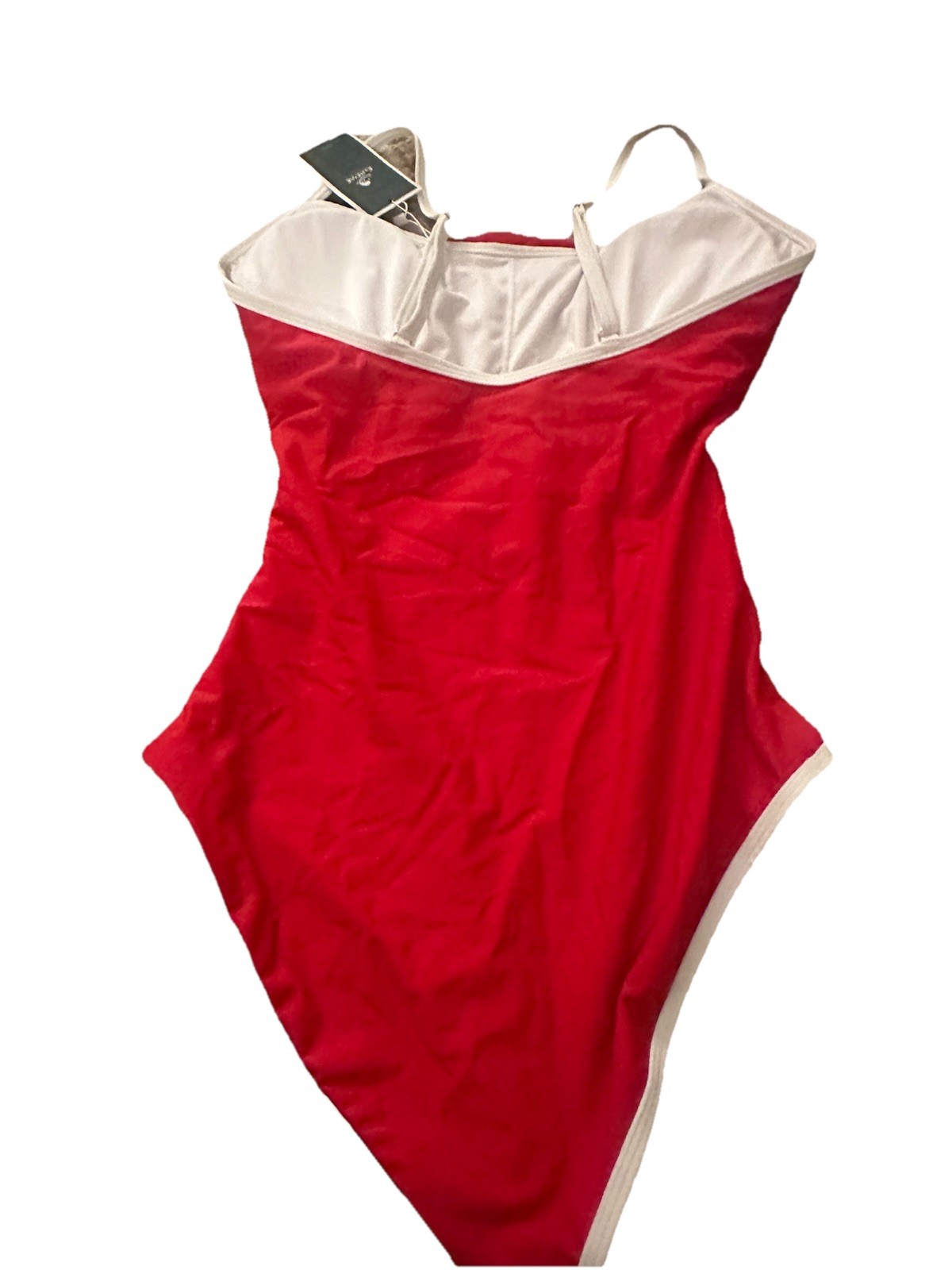 EoMENIE Women’s One Piece Sport Swimsuit Red White M for Swimming