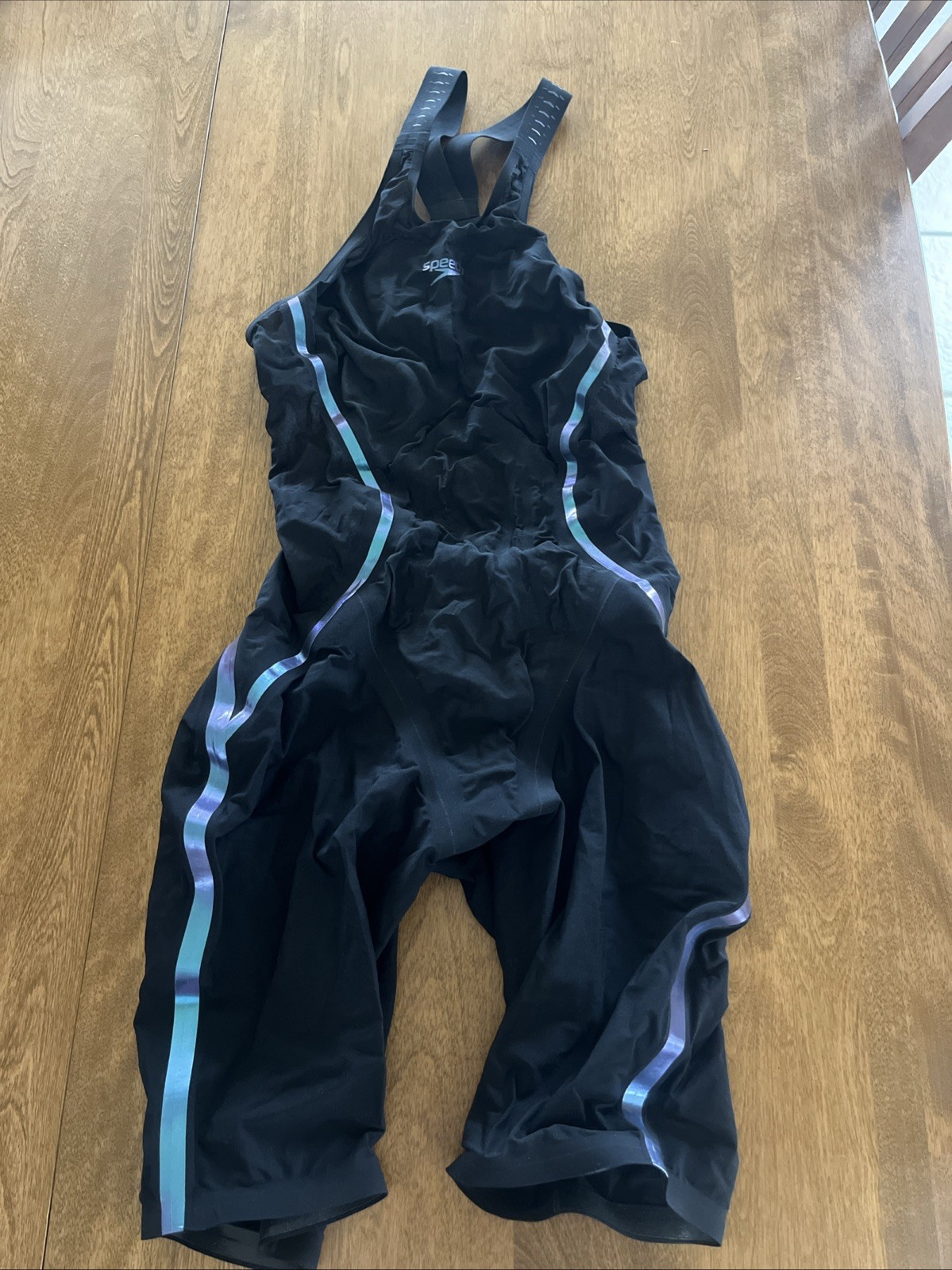 Speedo Fastskin LZR Pure Intent Black/Blue Open Back Kneeskin Women’s Size 24.