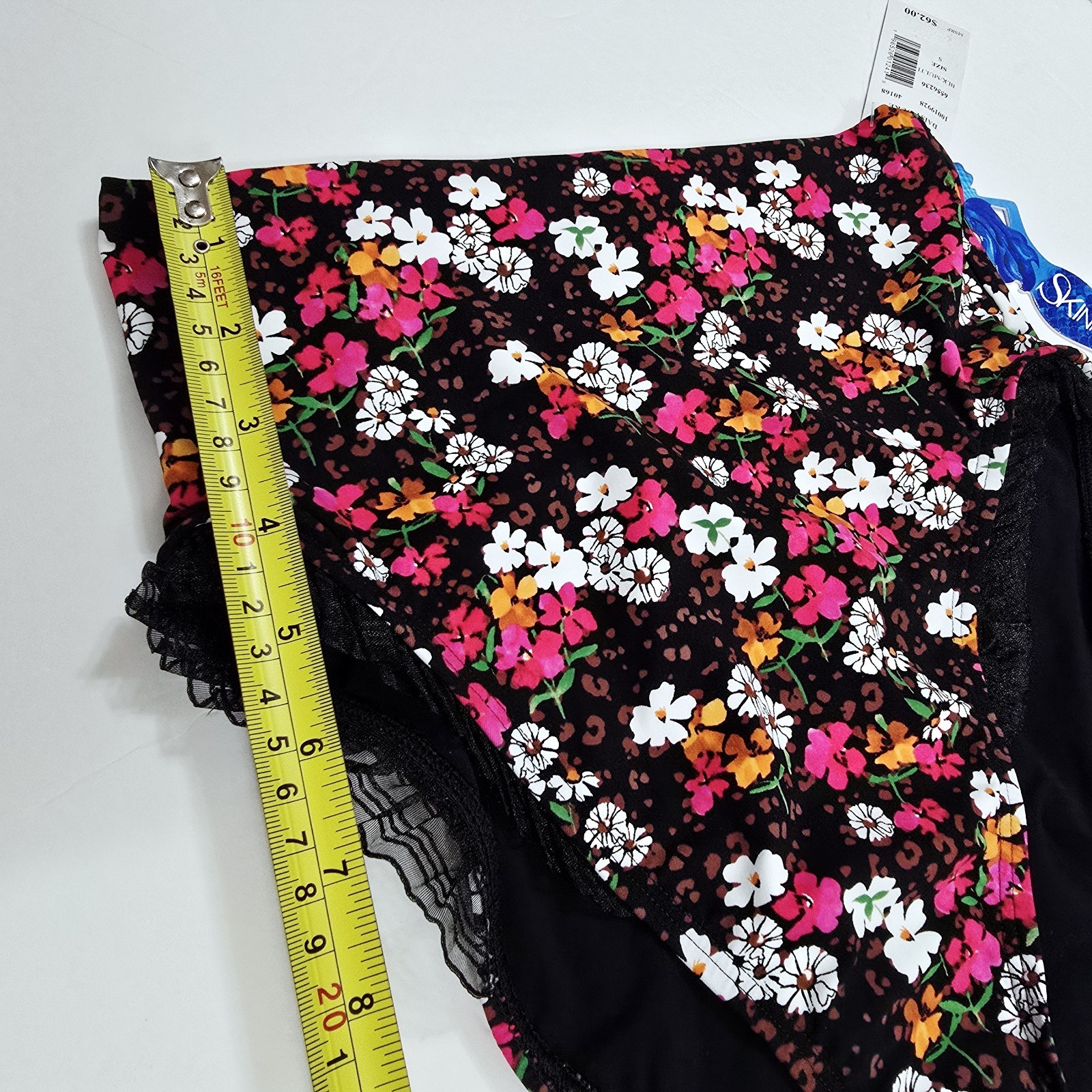 NEW SKINNY DIPPERS – S Daisy Duke Black Floral Multi Swimsuit Bottom