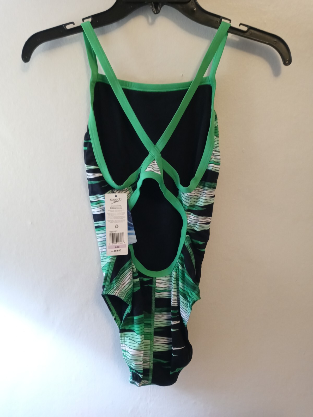 Speedo Women’s Endurance+ Havoc State Flyback Swimsuit Size 6/32 Green/Black