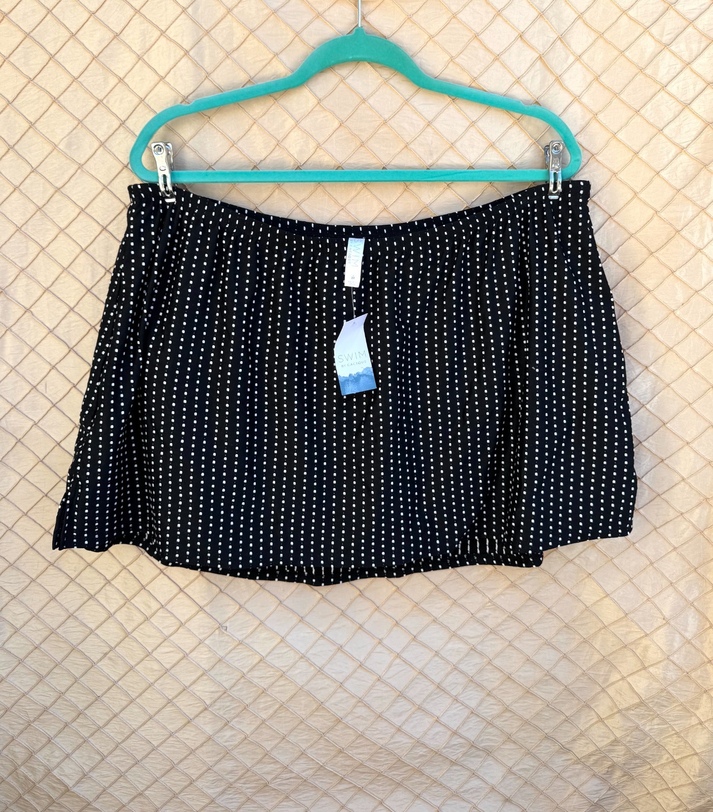 Cacique Swim Women’s Size 22 Black Polk a dot Swim Bottoms/Skirt