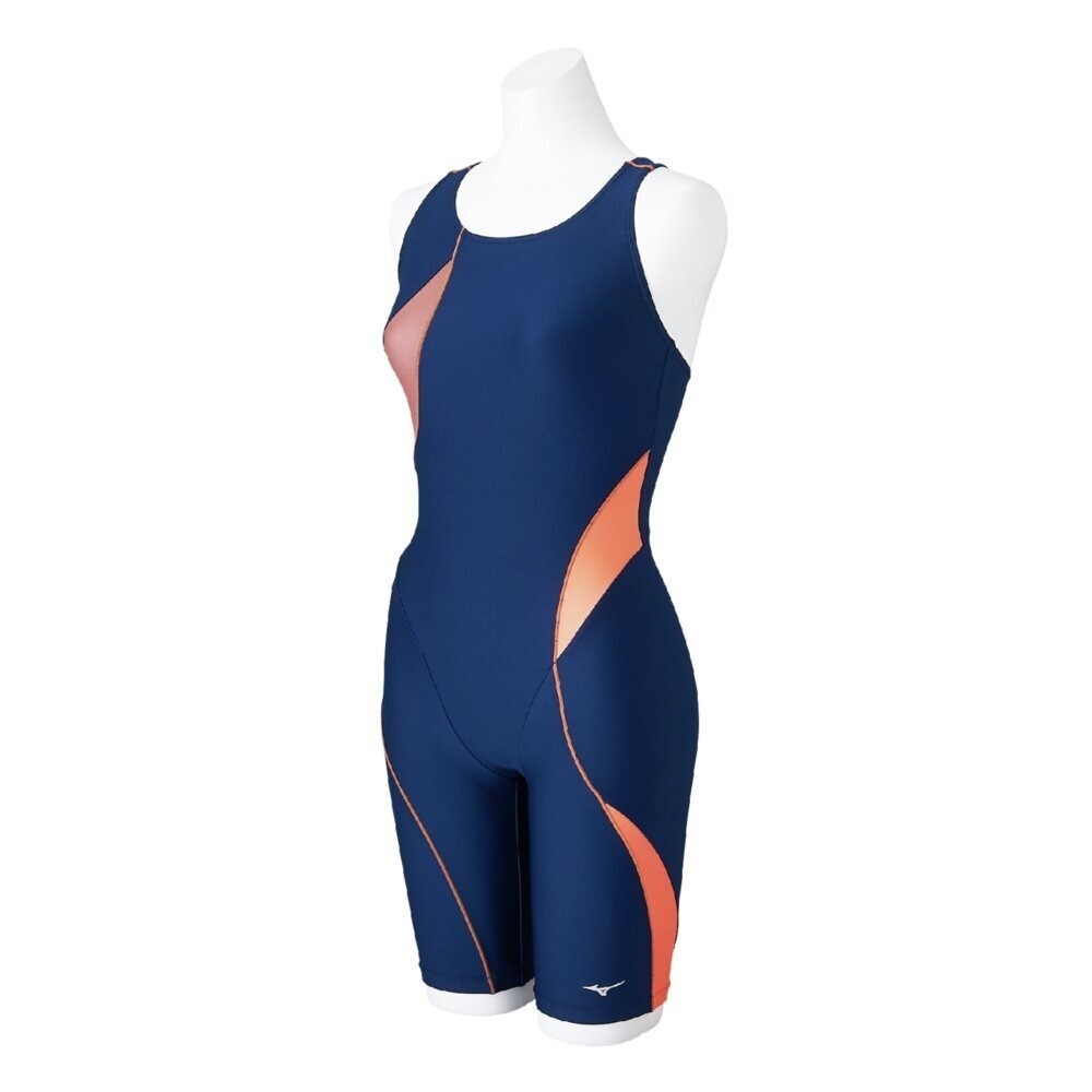 Mizuno Women’s Swim Fitness All-in-One Swimsuit Stroke ONE Navy/Brown/Orange