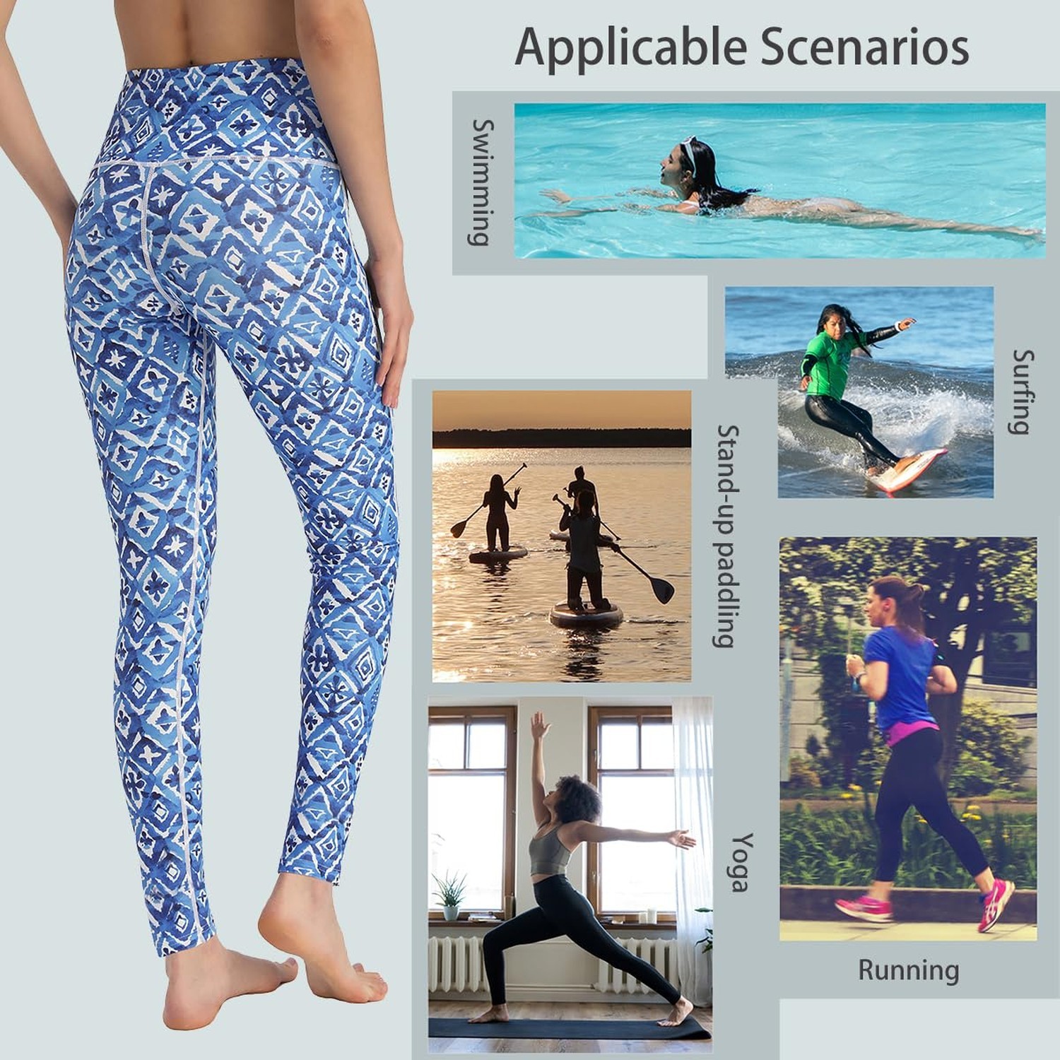 Ubestyle UPF 50+ High Waist Women’s Long Swim Pants Swim Leggings Swimming Ti…