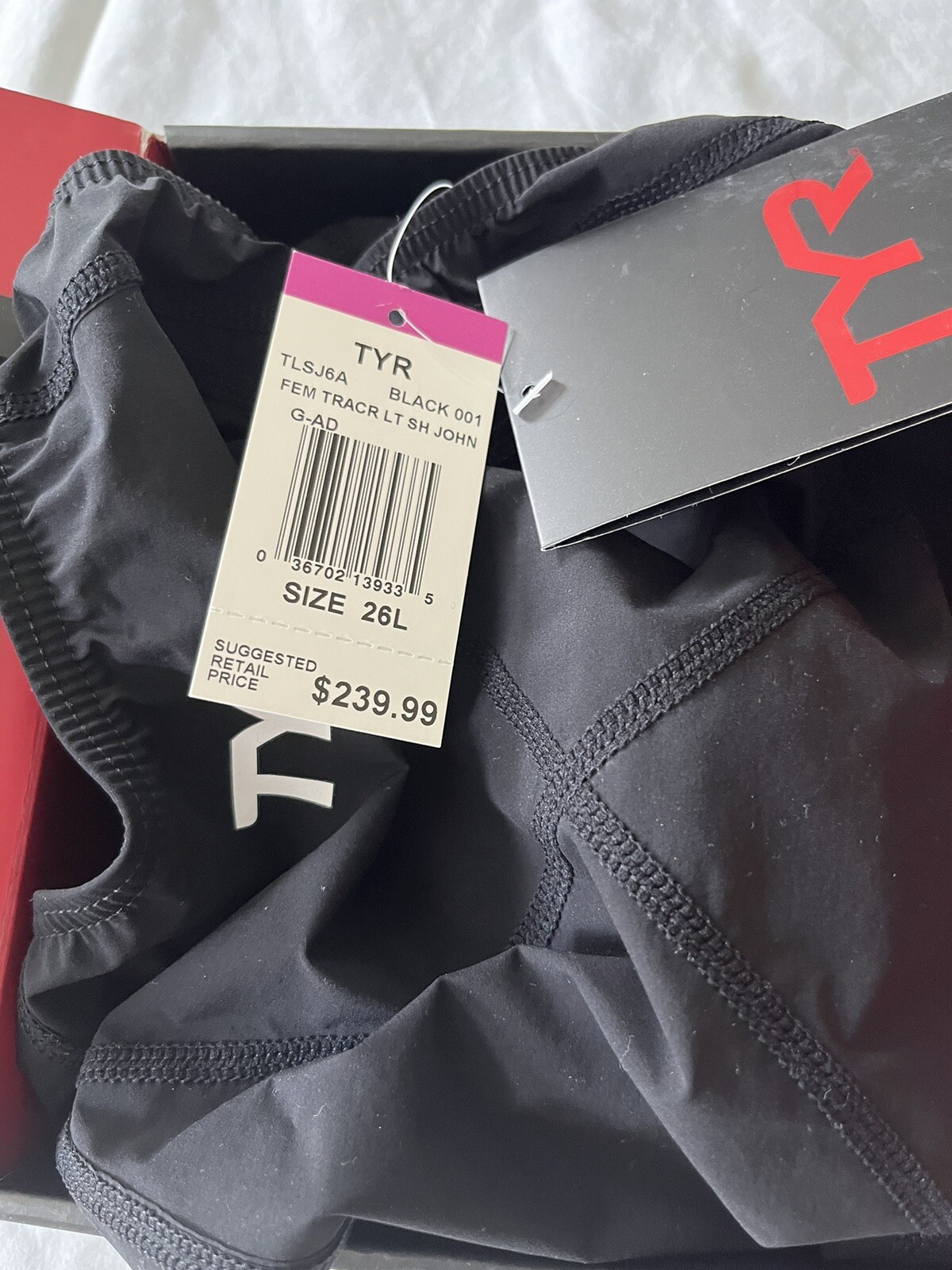 TYR Tracer Light Female Shortjohn Size 26L, Color Black