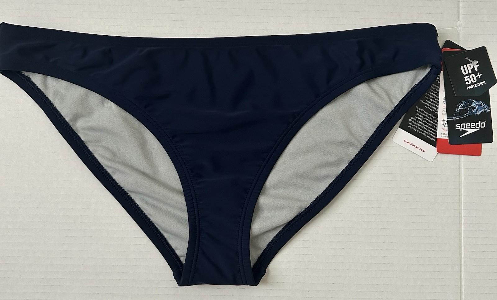 SPEEDO Hipster Peacoat Navy Bikini Swim Bottom Lrg Women, UPF 50,A577813774, NWT