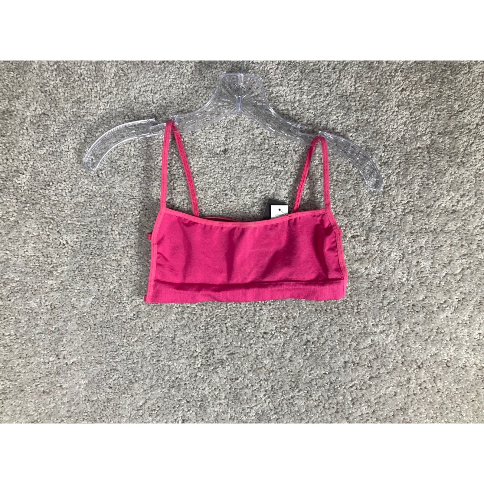 PrettyLittleThing Pink Seamless Strappy Back Bikini Top Candy Mix Size S