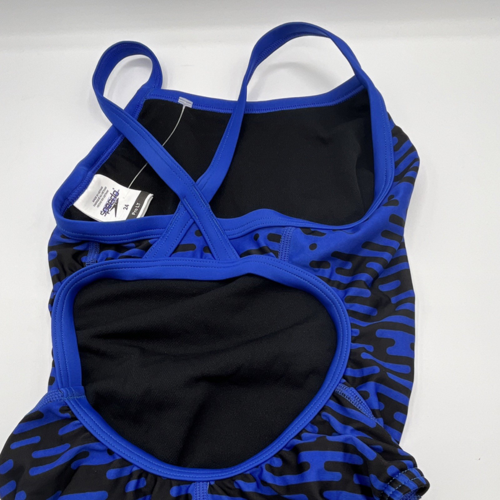 NEW Speedo Pro LT Women’s Competitive Swim One Piece Swimsuit Blue Black Size 24