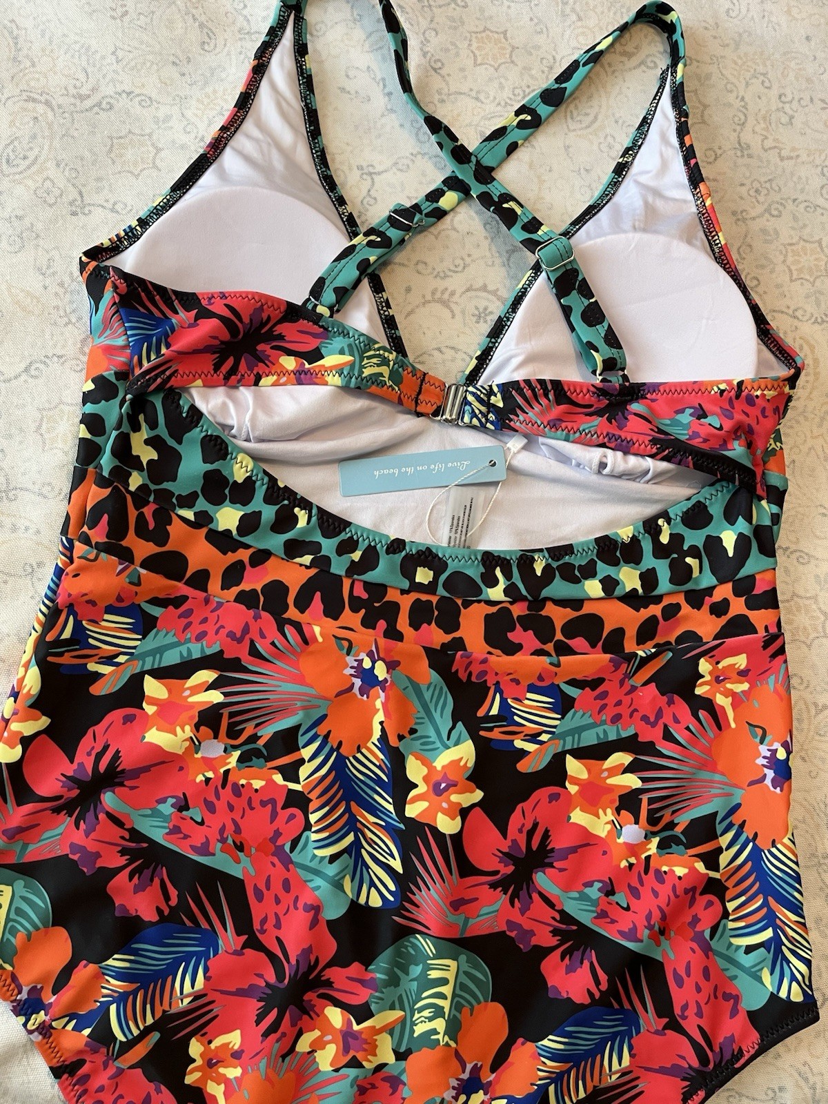 Live Life On The Beach, Women’s Swimsuit Multicolor XL One Piece