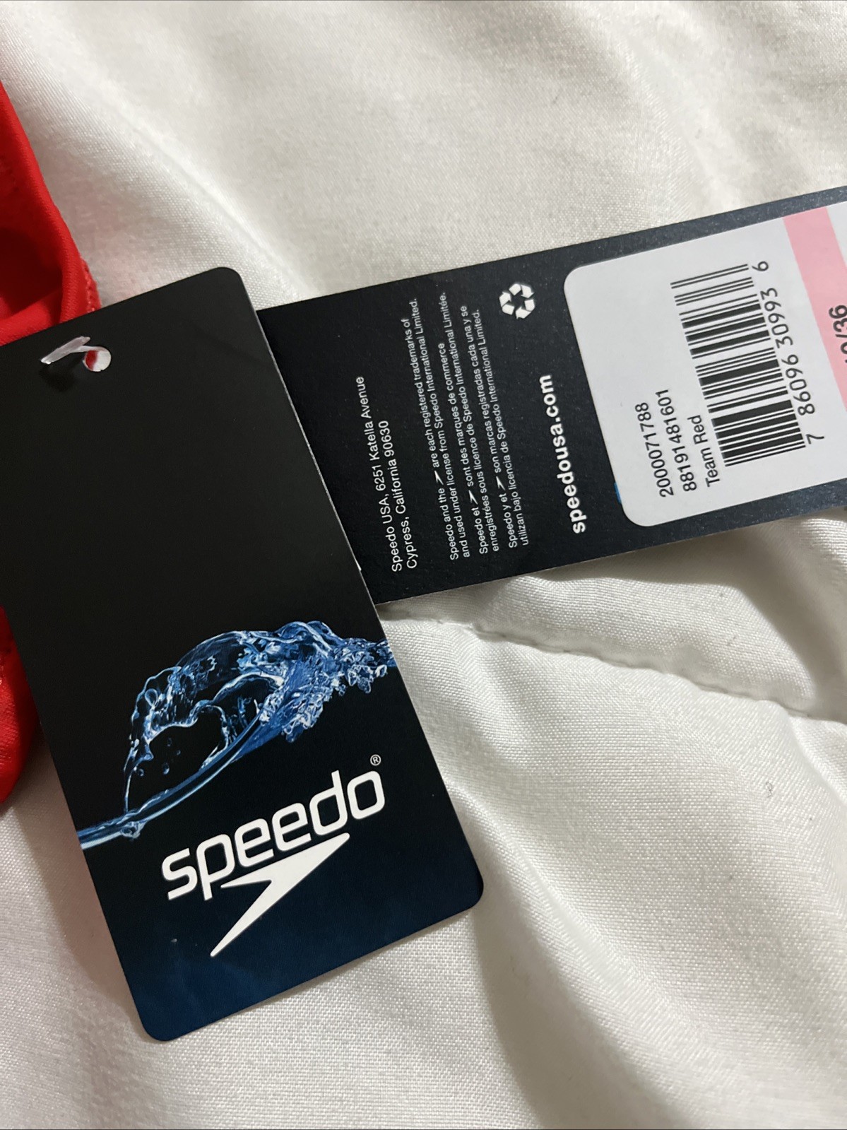 Speedo Women’s Swimsuit Pro LT Team Red 10/36 NWT