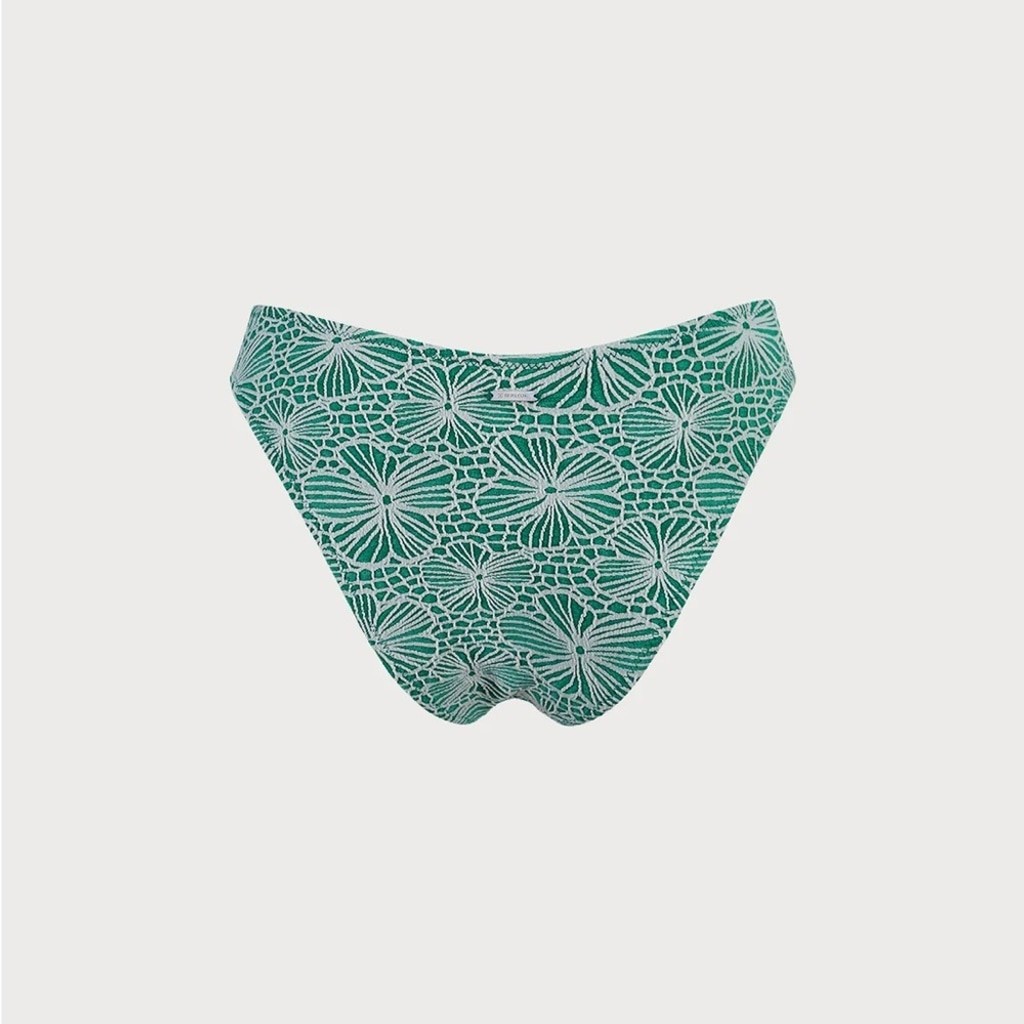 Berlook Green Floral Jacquard Bikini Bottom ONLY 09