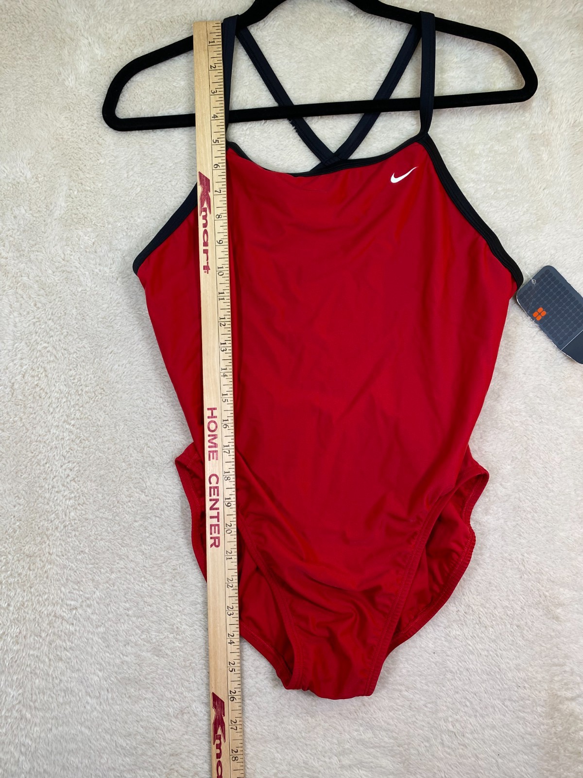 Nike One Piece Swimsuit Red Racerback Cutout Athletic Swim SZ 38 NWT