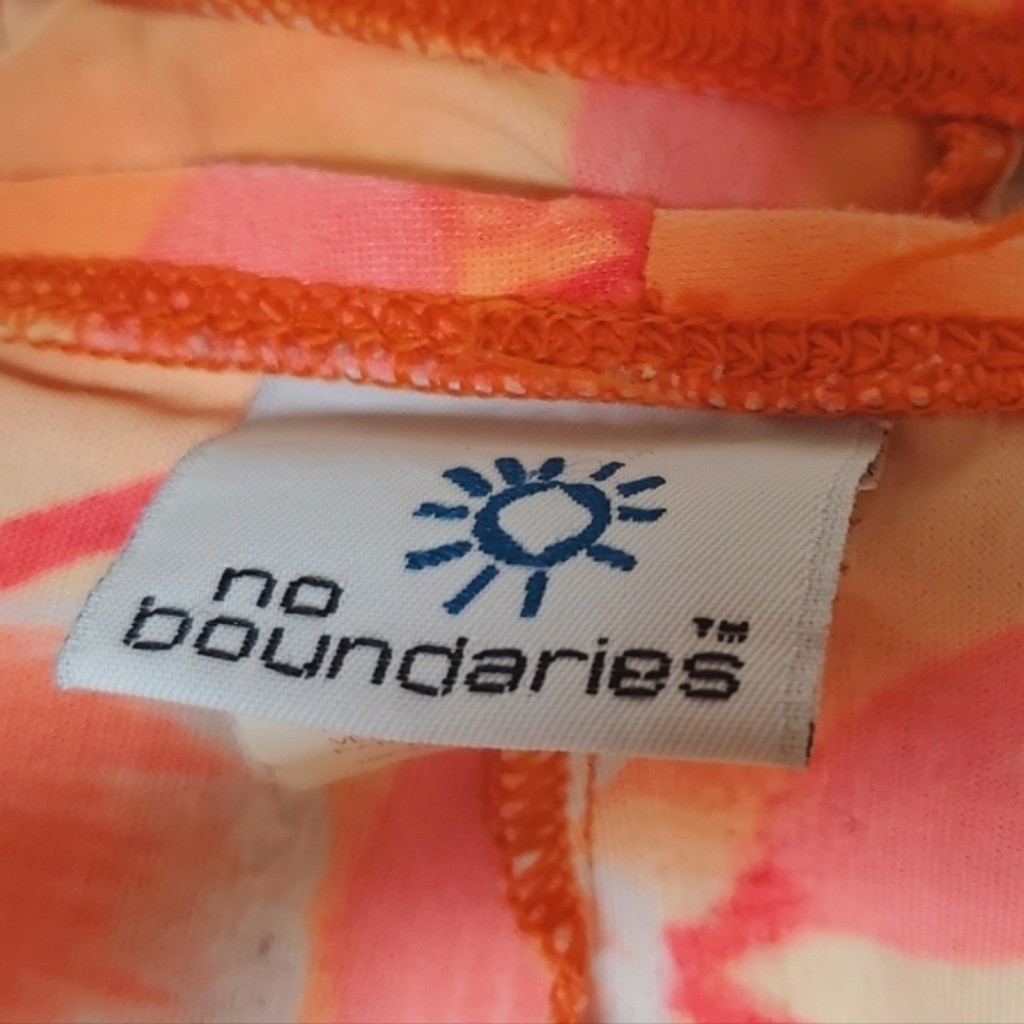 No Boundaries Vintage 90s Neon Orange Pink Tankini Boyshorts Two-Piece Bikini