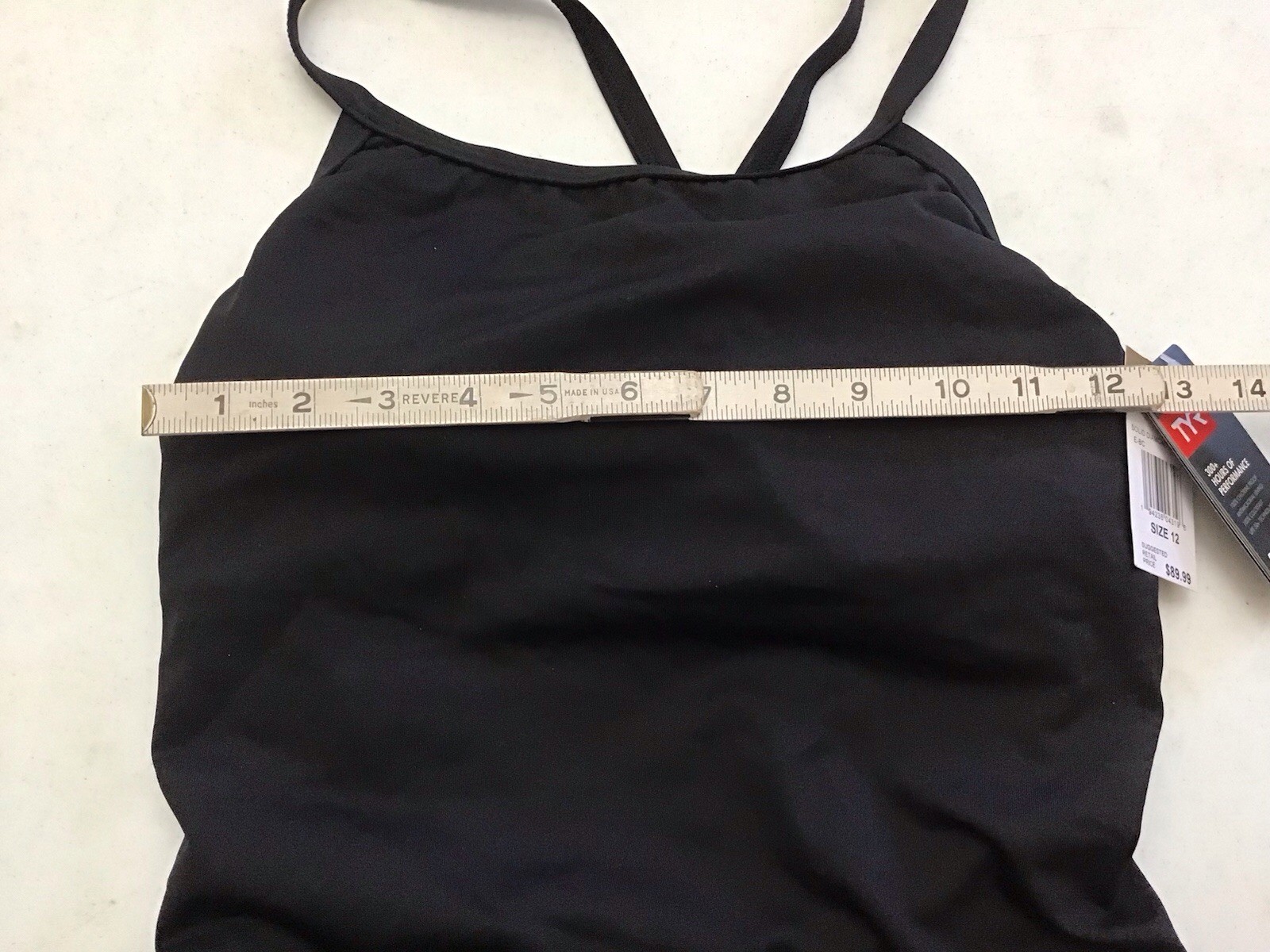 New TYR Women’s Size 12 Solid Diamond Controlfit Swimsuit Black Durafast (G4-2)