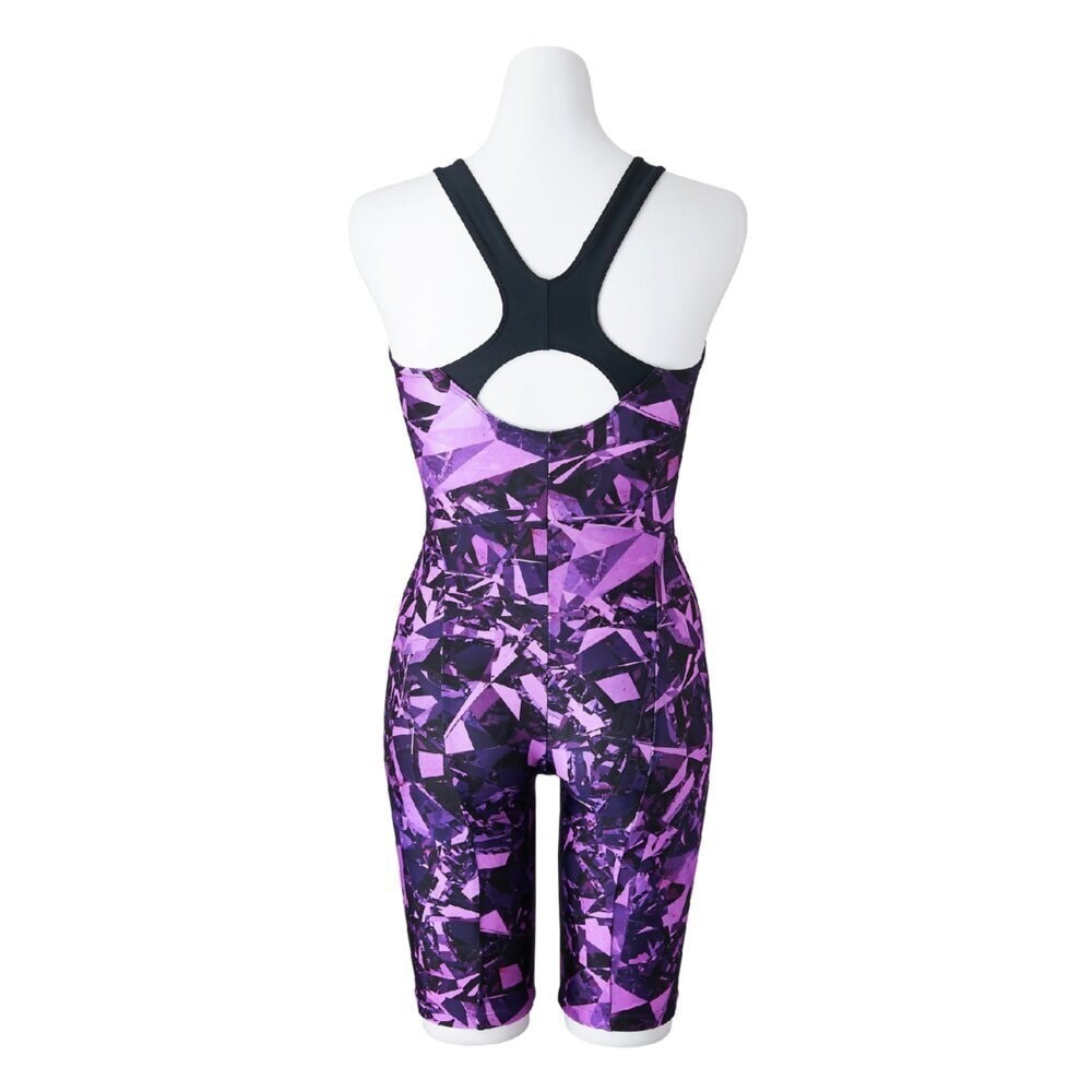 Mizuno Women’s Swim Fitness All-in-One Swimsuit Graphic Pattern Purple 2025SS