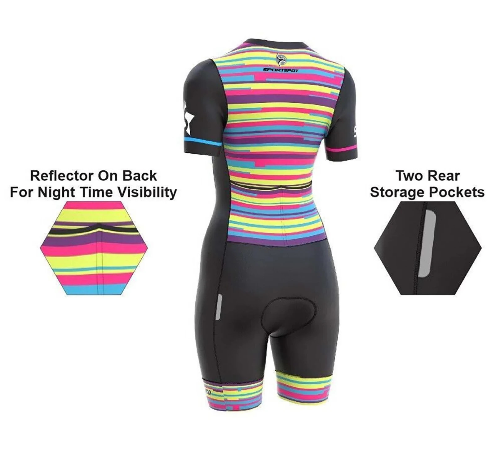 Women’s Triathlon Skinsuit Compression Tri Suit Cycling Running Swimming Gel Pad
