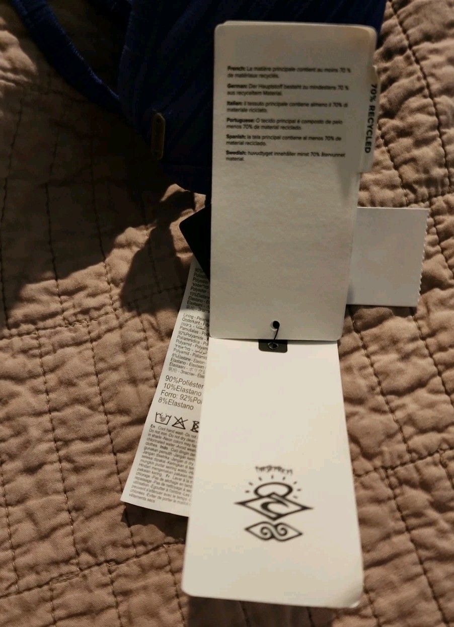 Rip Curl Women’s Standard Premium Surf Fixed Triangle Top Blue Size M New