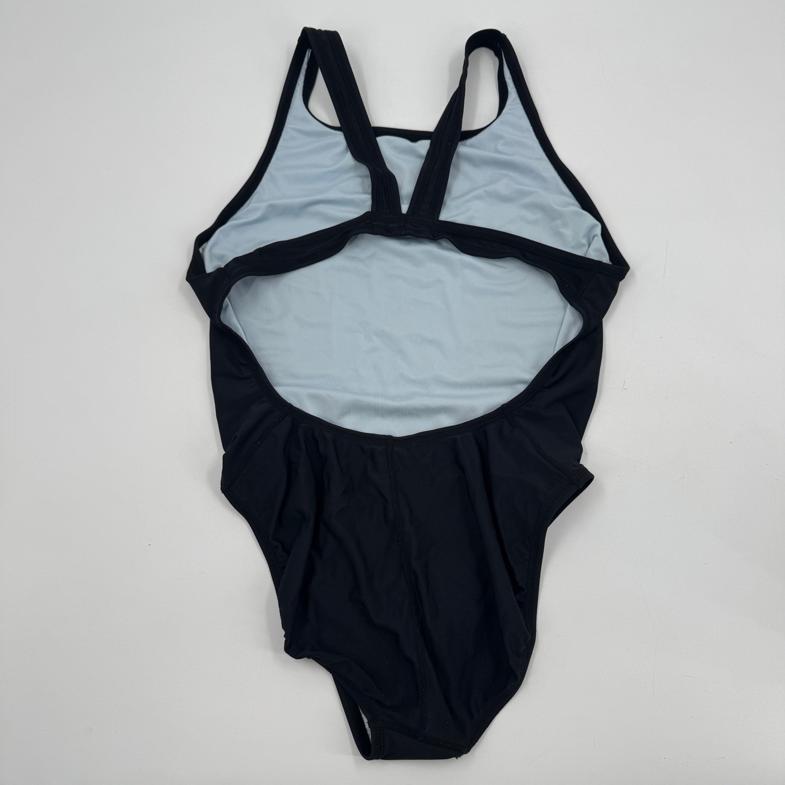 Nike One Piece Swimsuit Womens 38 12 Black Performance V-Back Training Swimwear