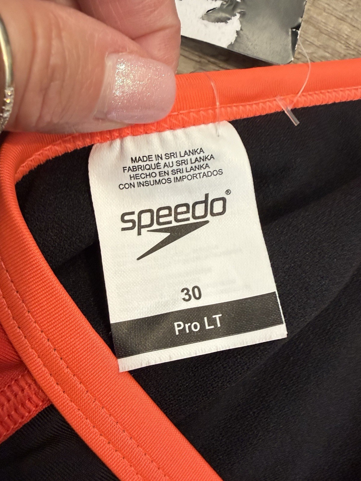 Speedo Pro LT Competitive One Piece Swimsuit Size 30 Black/Red Quick Dry Halter