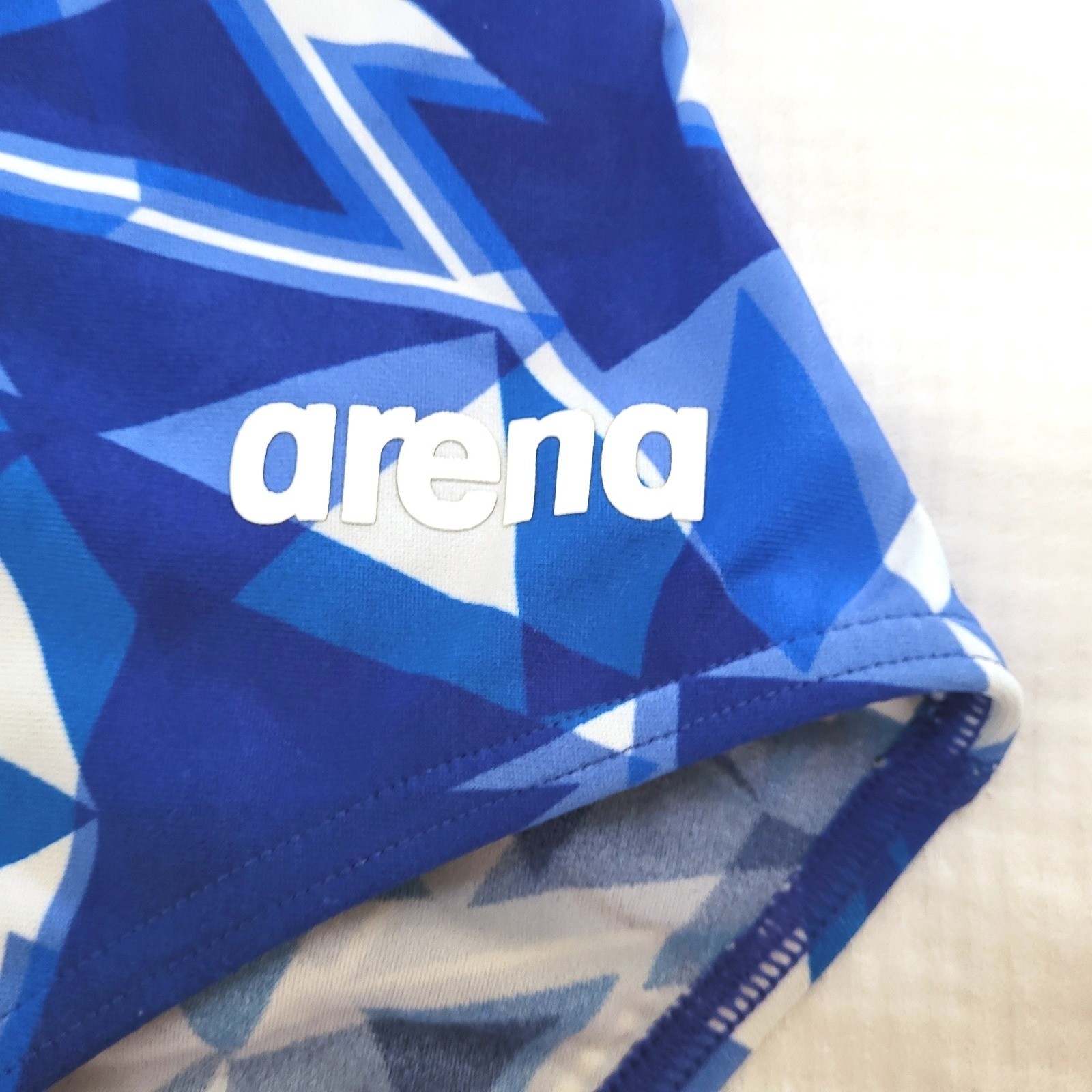 Arena Blue Shattered Glass Challenge Back One Piece Competition Swim Suit 38 L