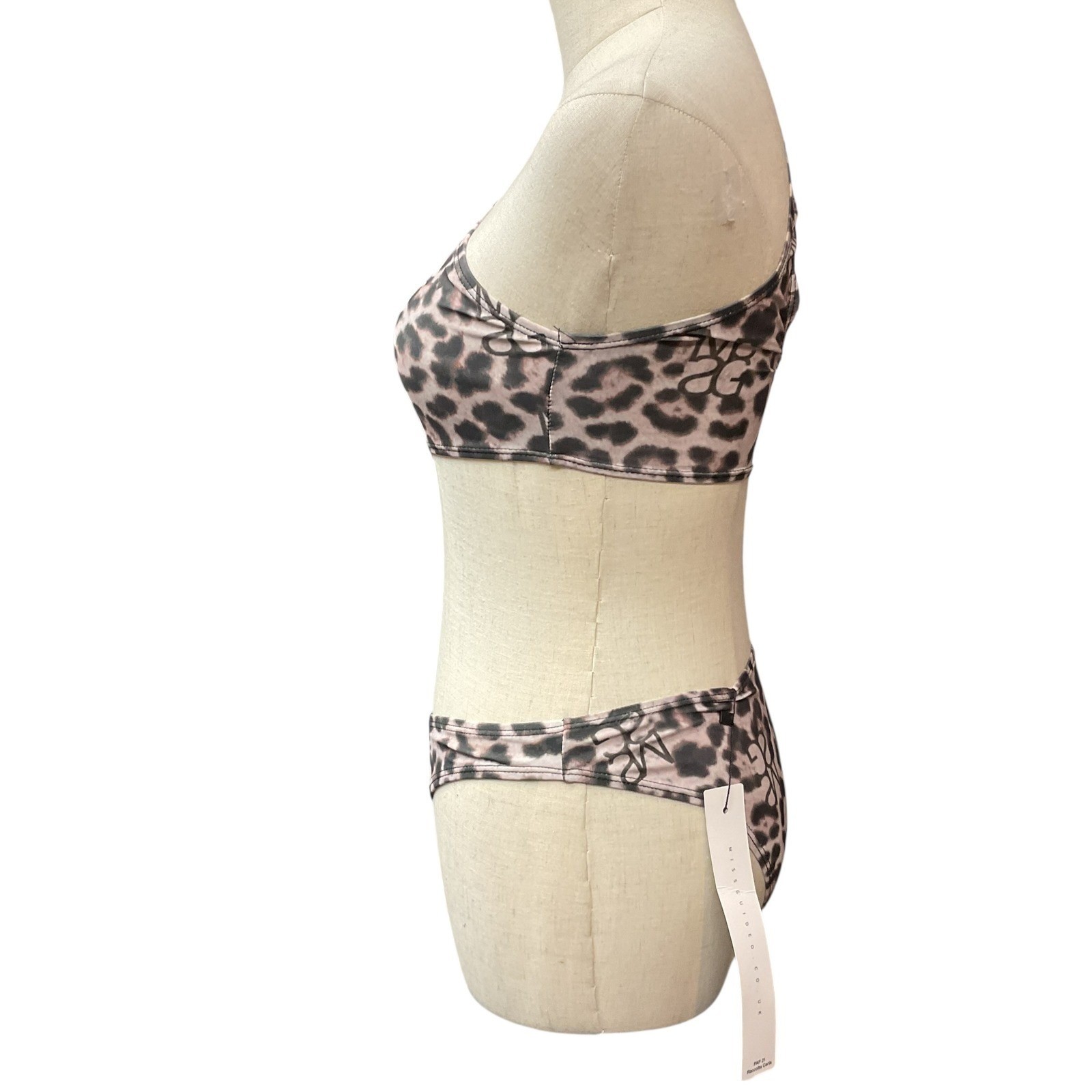 Missguided Women’s Leopard Printed One Shoulder One Piece Swimwear Size S NWT