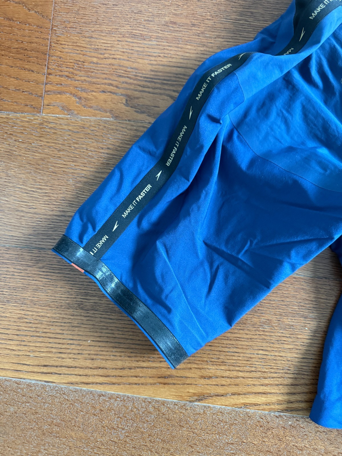 Speedo LZR X Kneeskin Sz 25 Womens Open Back Swim Blue/Gold