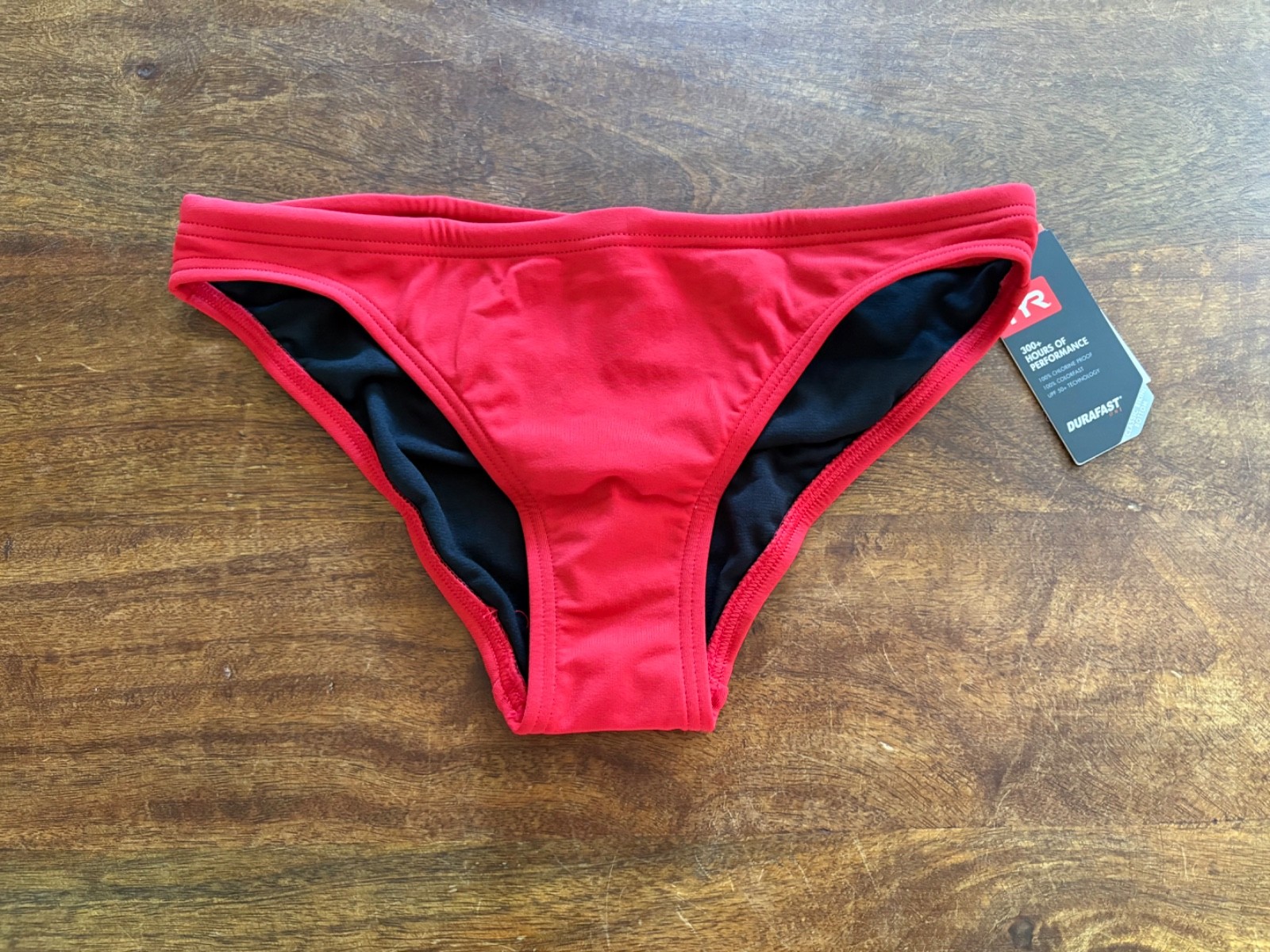 TYR Women’s Durafast Red Lifeguard Bikini Bottom swimsuit Swim Guard Small NEW