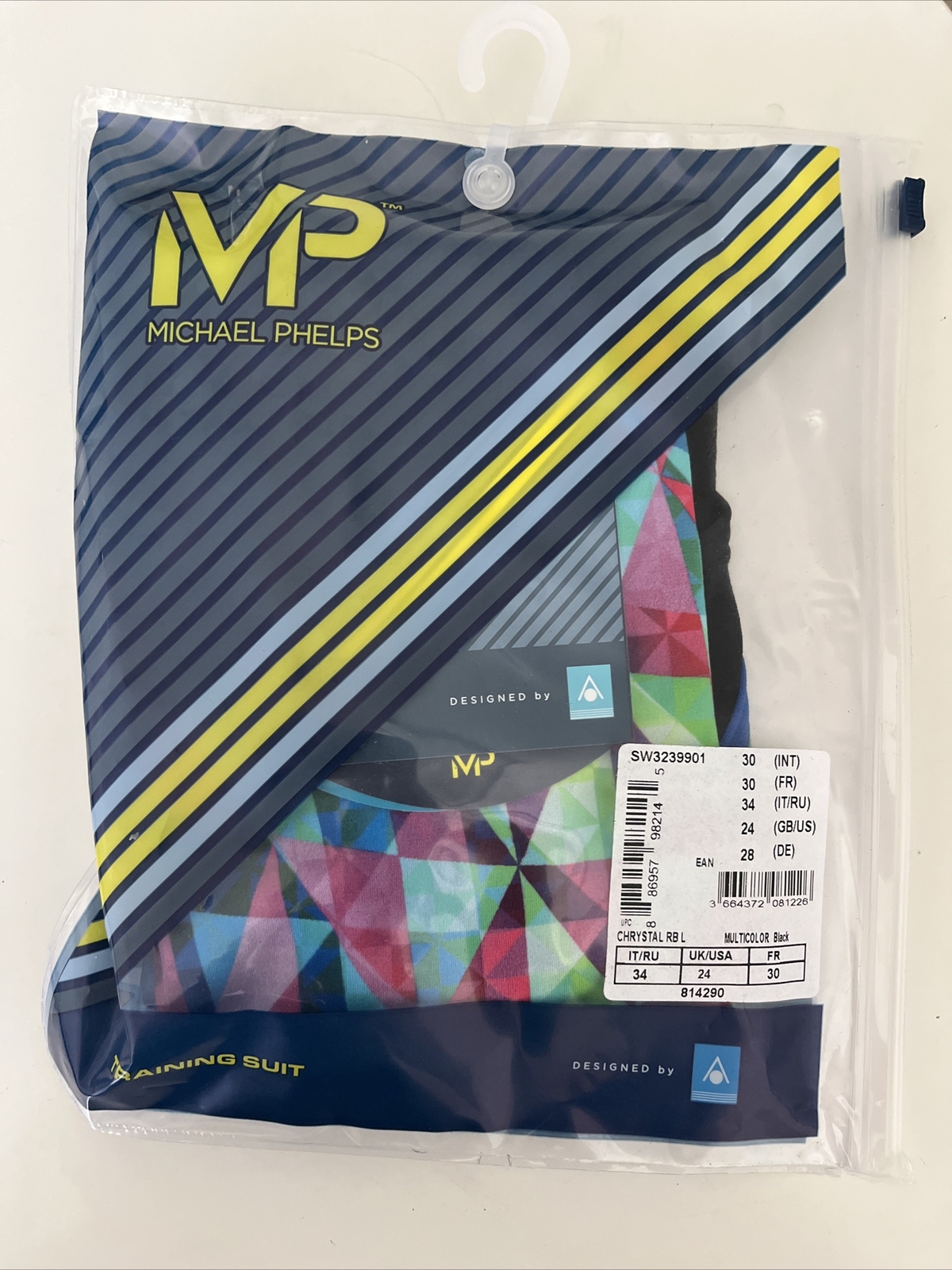 Size 24 Michael Phelps Racing Swim Suit Aqua Infinity Tech! Women Chrystal READ!