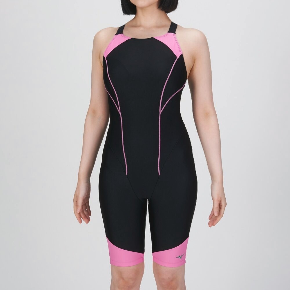 Mizuno Women’s Stroke ONE All-in-One Swim Fitness Suit N2JGB30295 Black/Pink