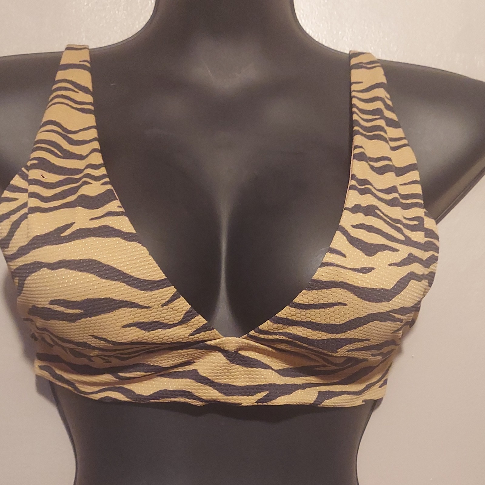 Aerie Tiger Striped Bikini Top Size Small S NWT Swim Beach Padded Adjustable