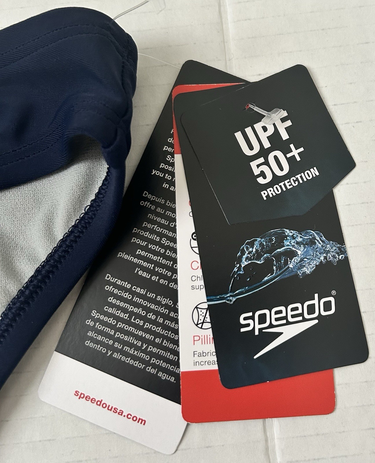 SPEEDO Hipster Peacoat Navy Bikini Swim Bottom Lrg Women, UPF 50,A577813774, NWT
