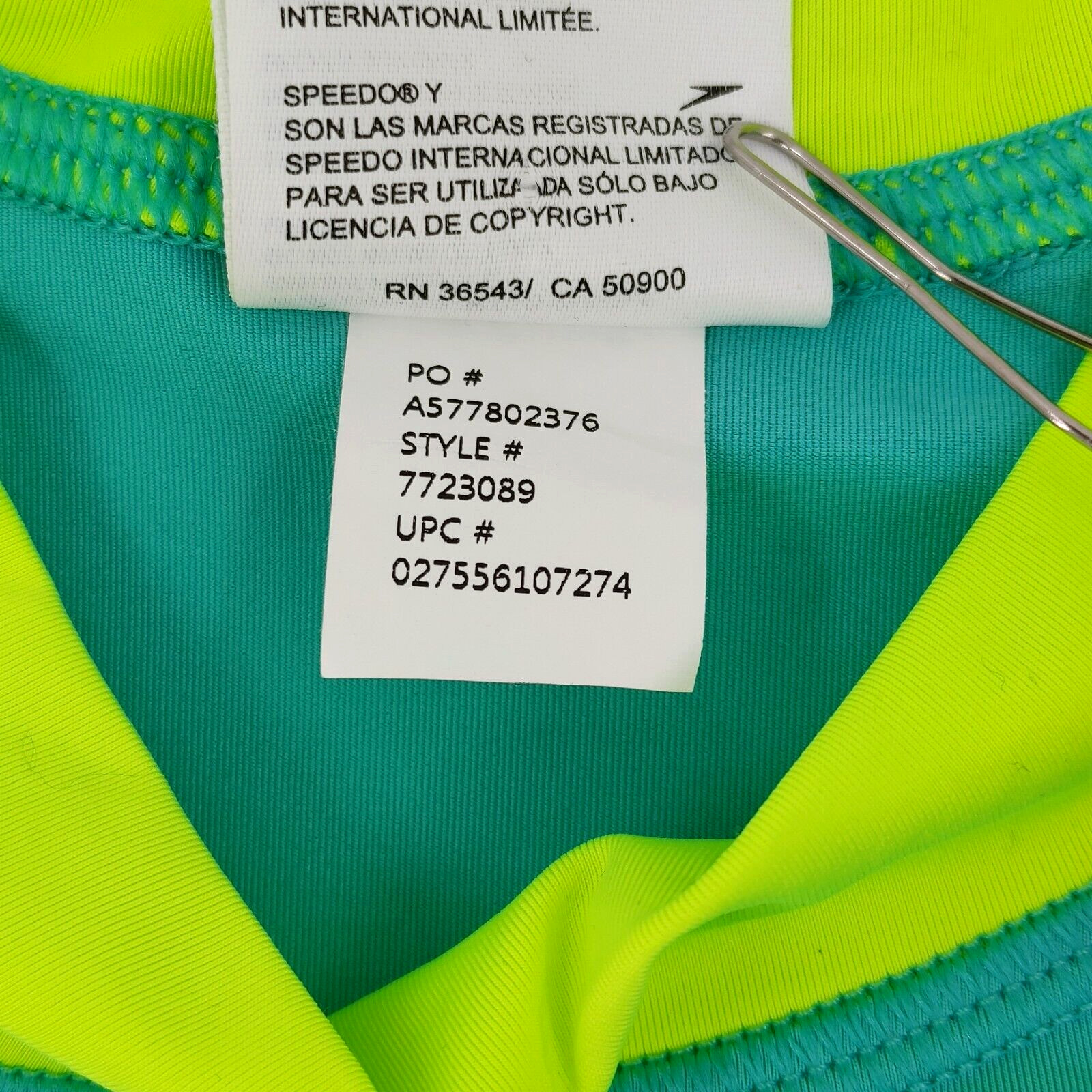 Speedo Rashguard Womens Medium Green Swim Top UV Protection Outdoor Beach
