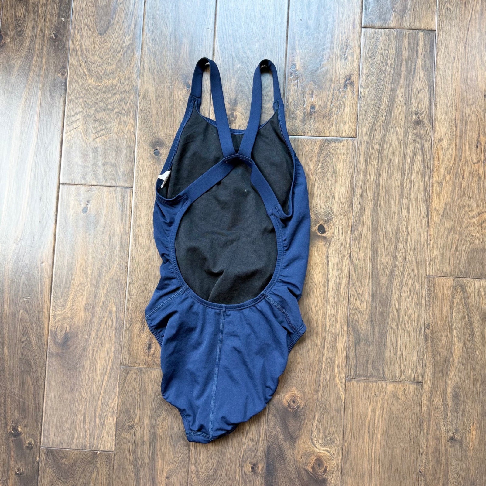 Nike One Piece Swimsuit Women 24 Navy EUC Racerback Athletic Training Sporty