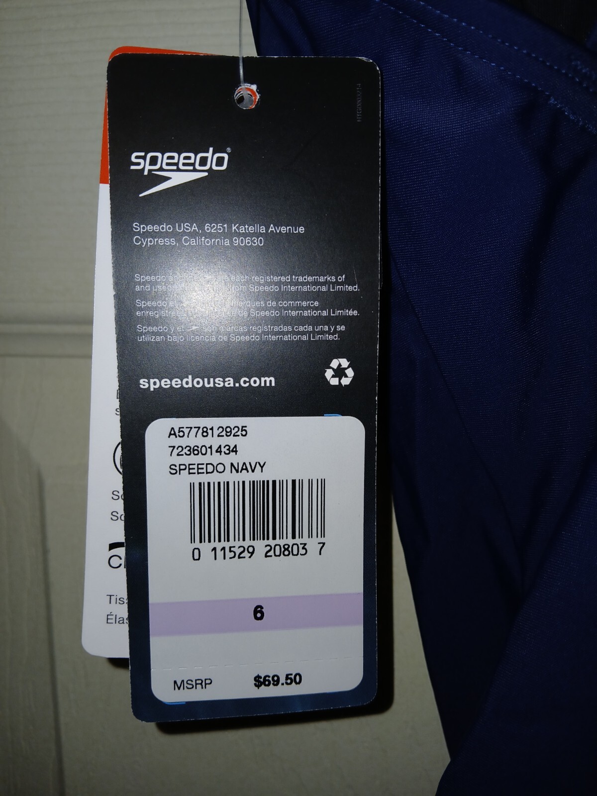 Speedo Women’s Ultra Back One Piece Swimsuit. Color Navy. Size- 6