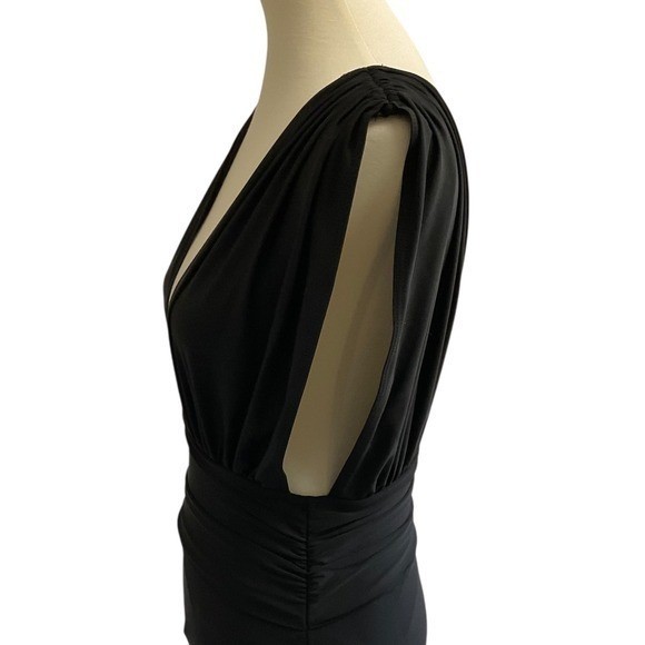 SHIYISHENG Swimsuit Deep V-Neck Ruched One Piece Womens Large Black
