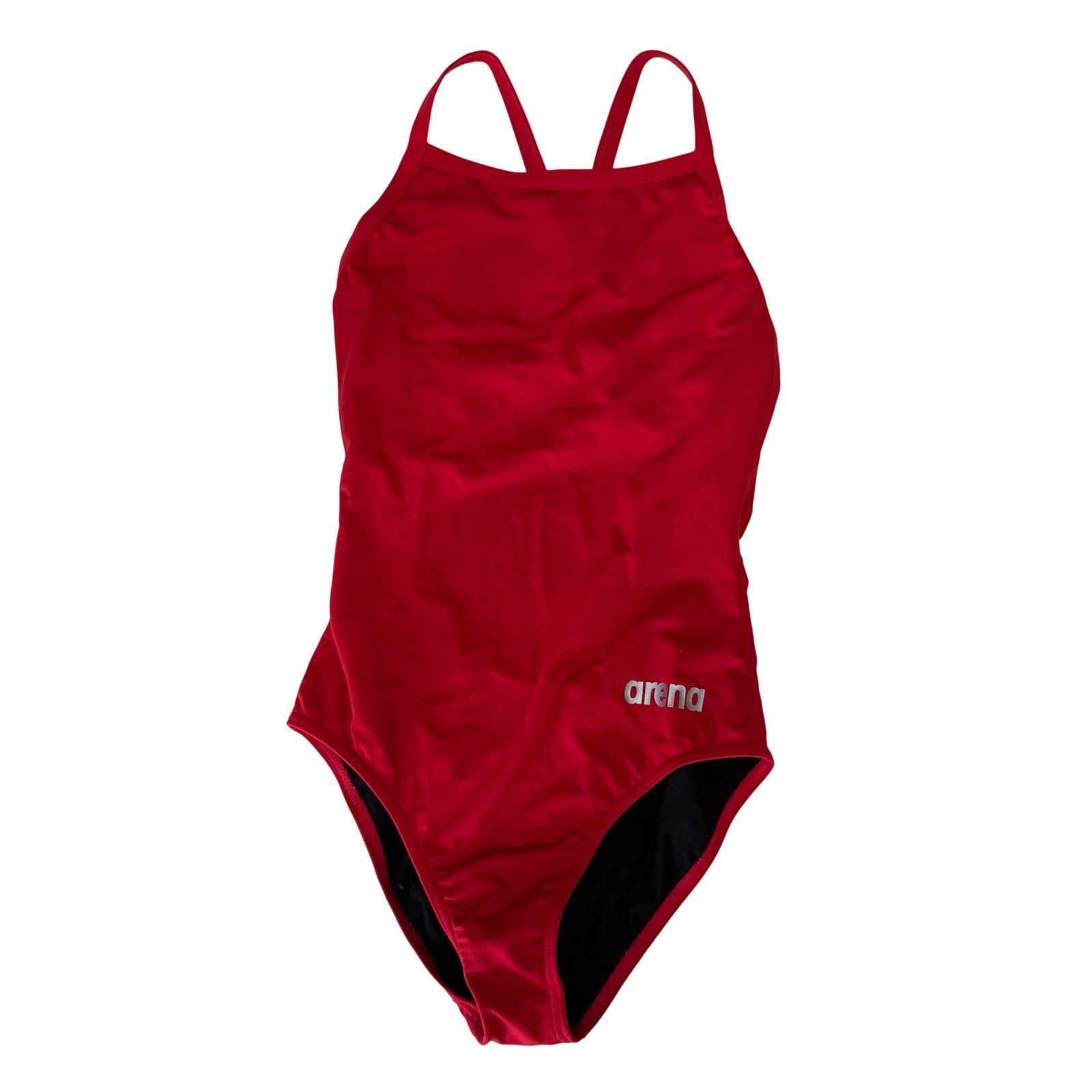 Arena One Piece Swimsuit Size 30 Red Solid Light Drop Back Athletic Swimming