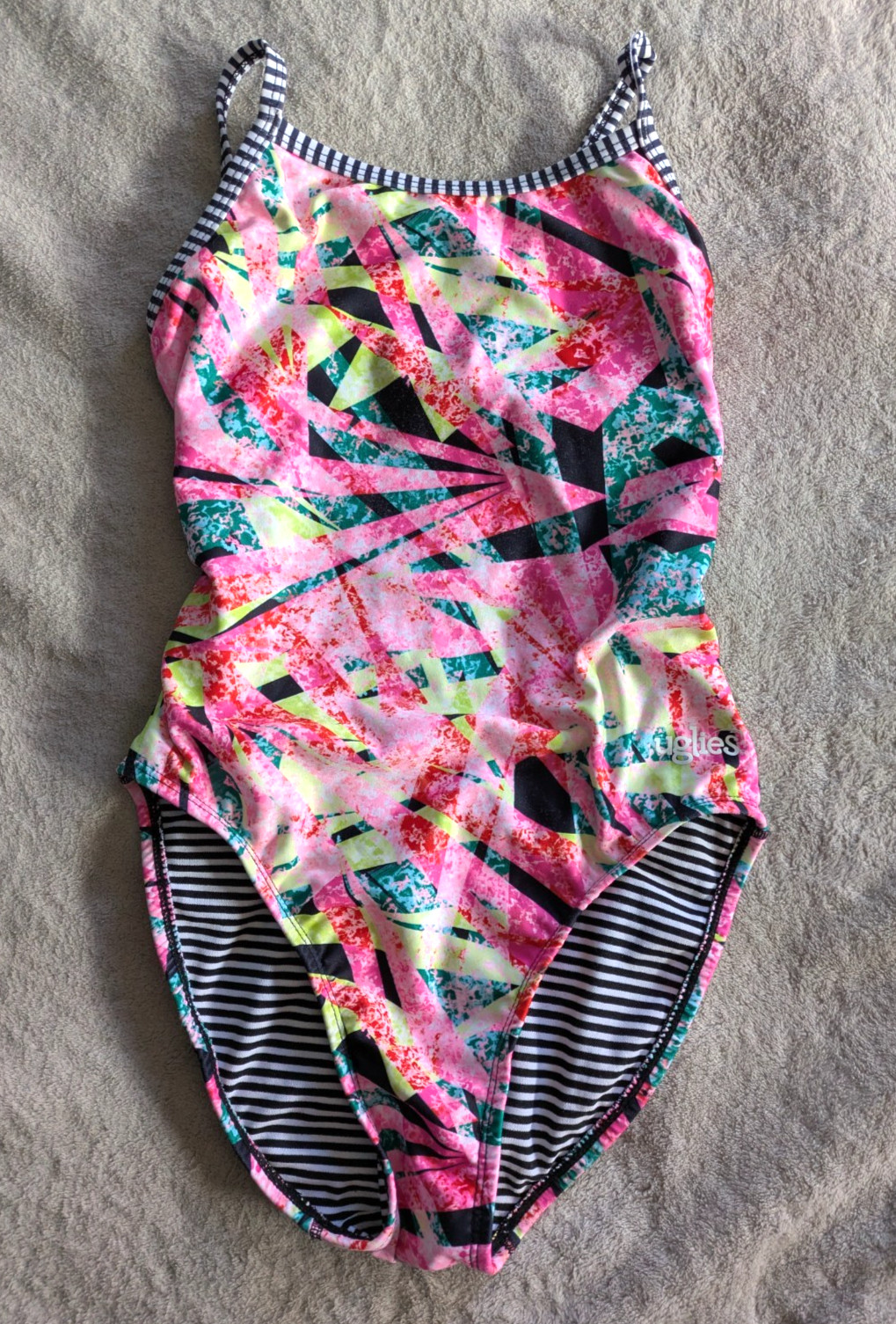 DOLFIN – UGLIES One Piece Swimsuit Womens Size 30 Pink Orange Yellow