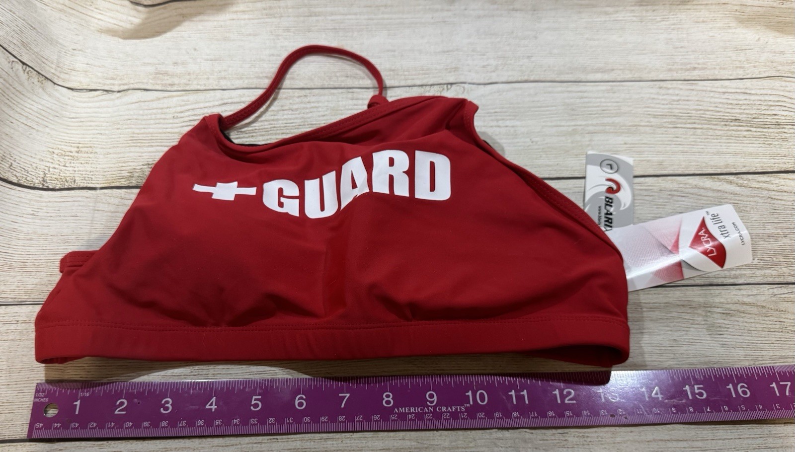 +Guard Blarix Women’s Padded Swim Lifeguard Top Stretch Solid Red Sz L NEW TbA2
