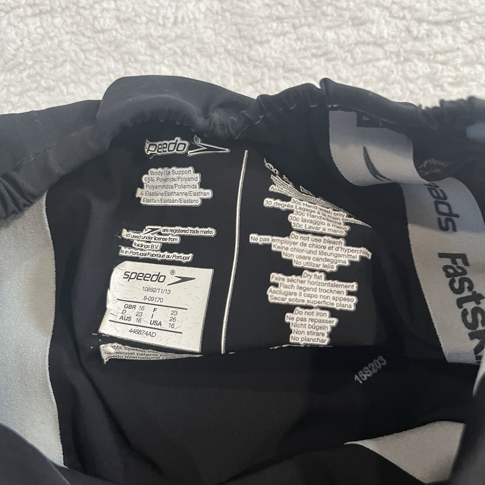 SPEEDO Womens Black LZR Racer Pro Recordbreaker Kneeskin Swim Suit Size 16
